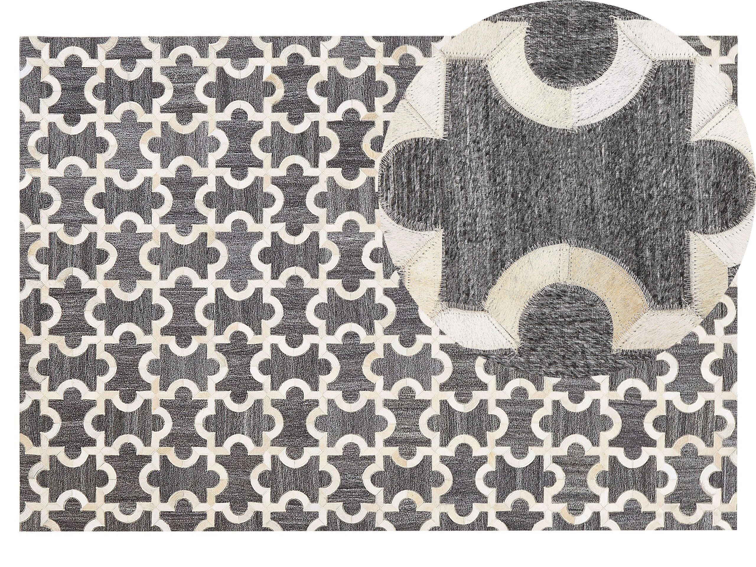 Cowhide Area Rug 140x200cm Grey and Beige - Gemini Interiors