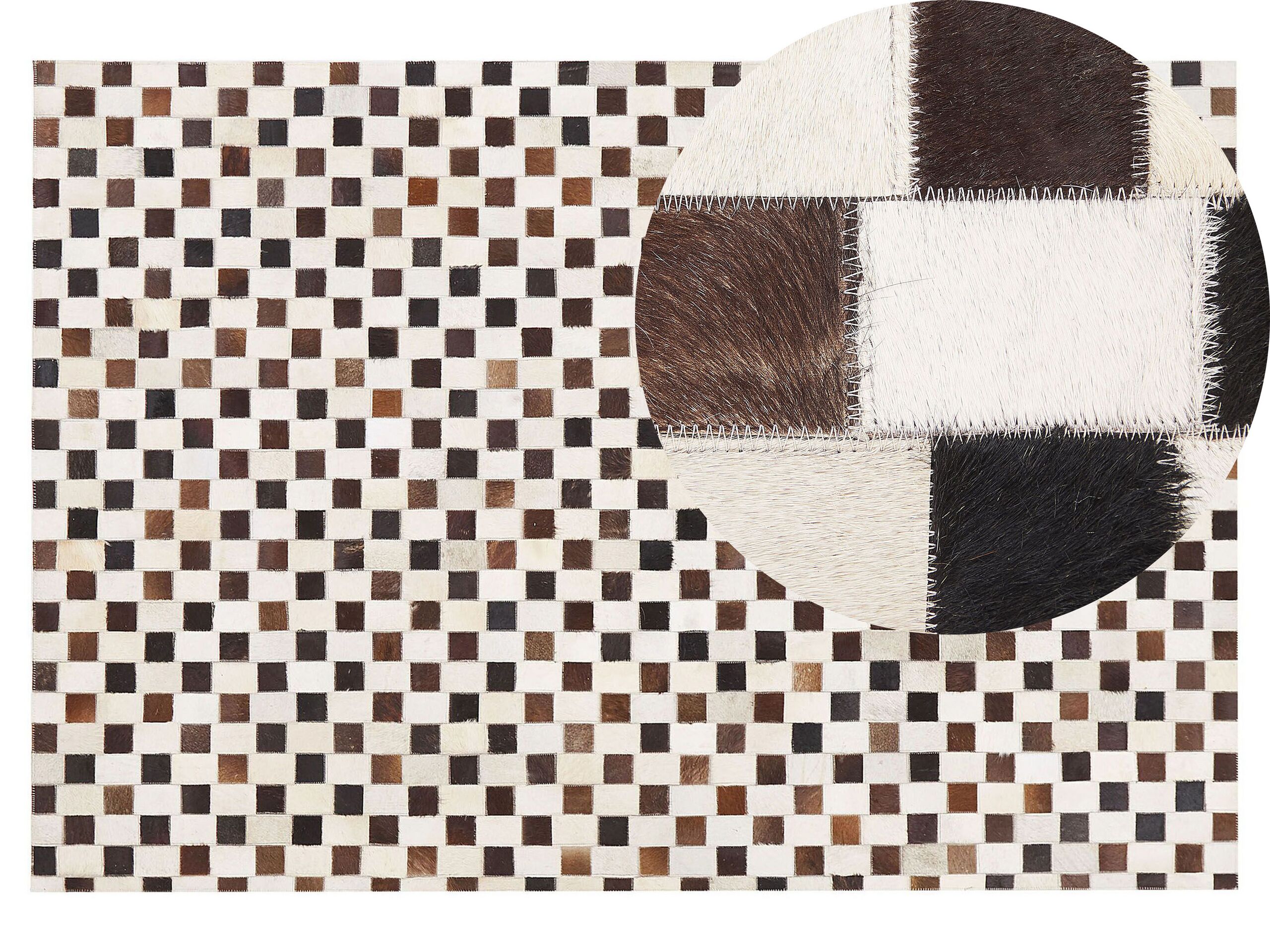 Cowhide Area Rug 140x200cm Beige and Brown - Gemini Interiors