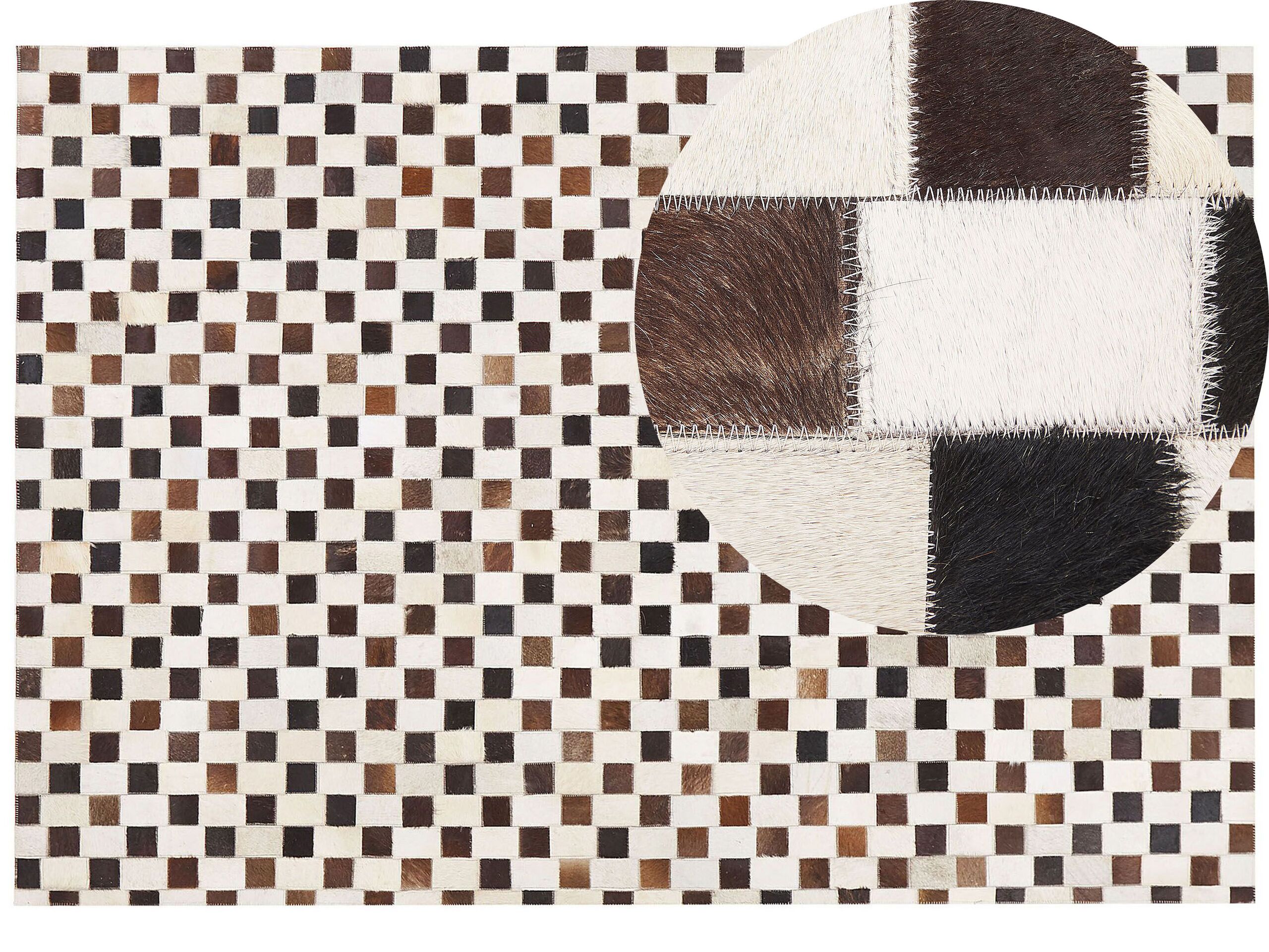 Cowhide Area Rug 160x230cm Beige and Brown - Gemini Interiors