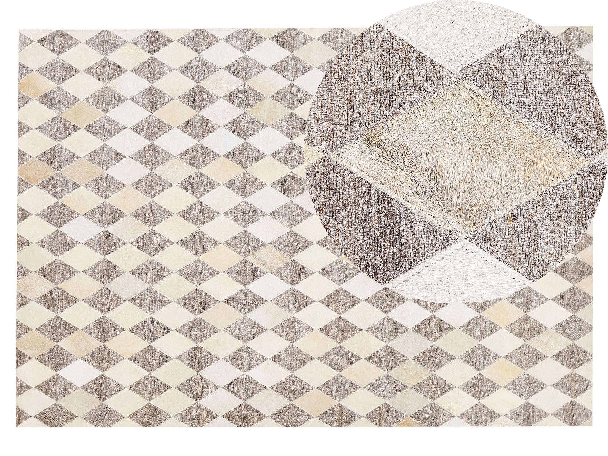 Cowhide Area Rug 140x200cm Beige and Brown - Gemini Interiors