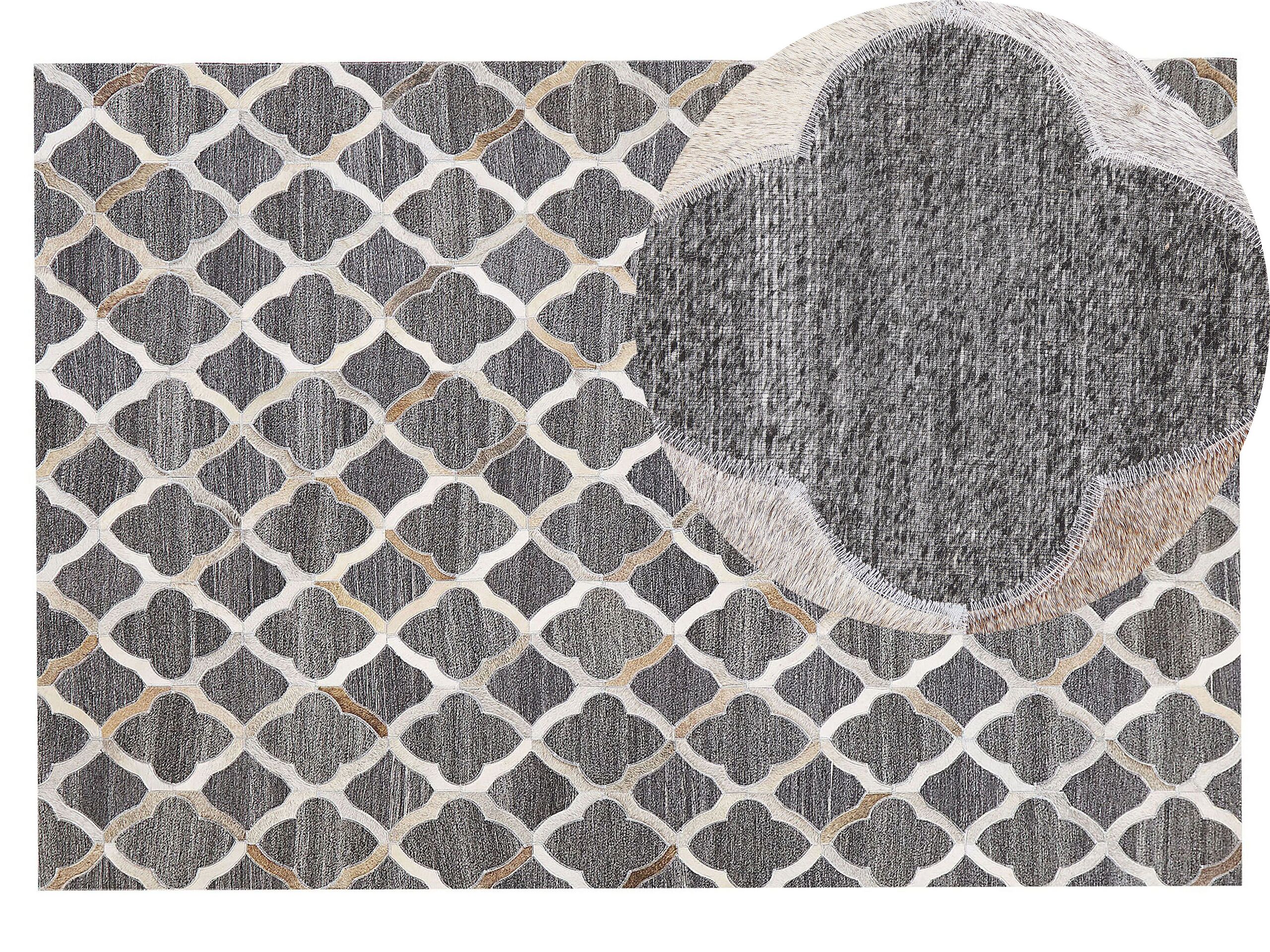 Cowhide Area Rug 140x200cm Grey and Beige - Gemini Interiors