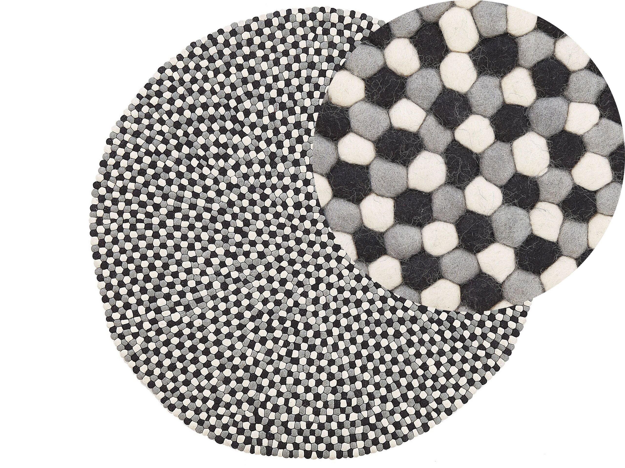 Round Felt Ball Area Rug 140cm Multicolour - Gemini Interiors