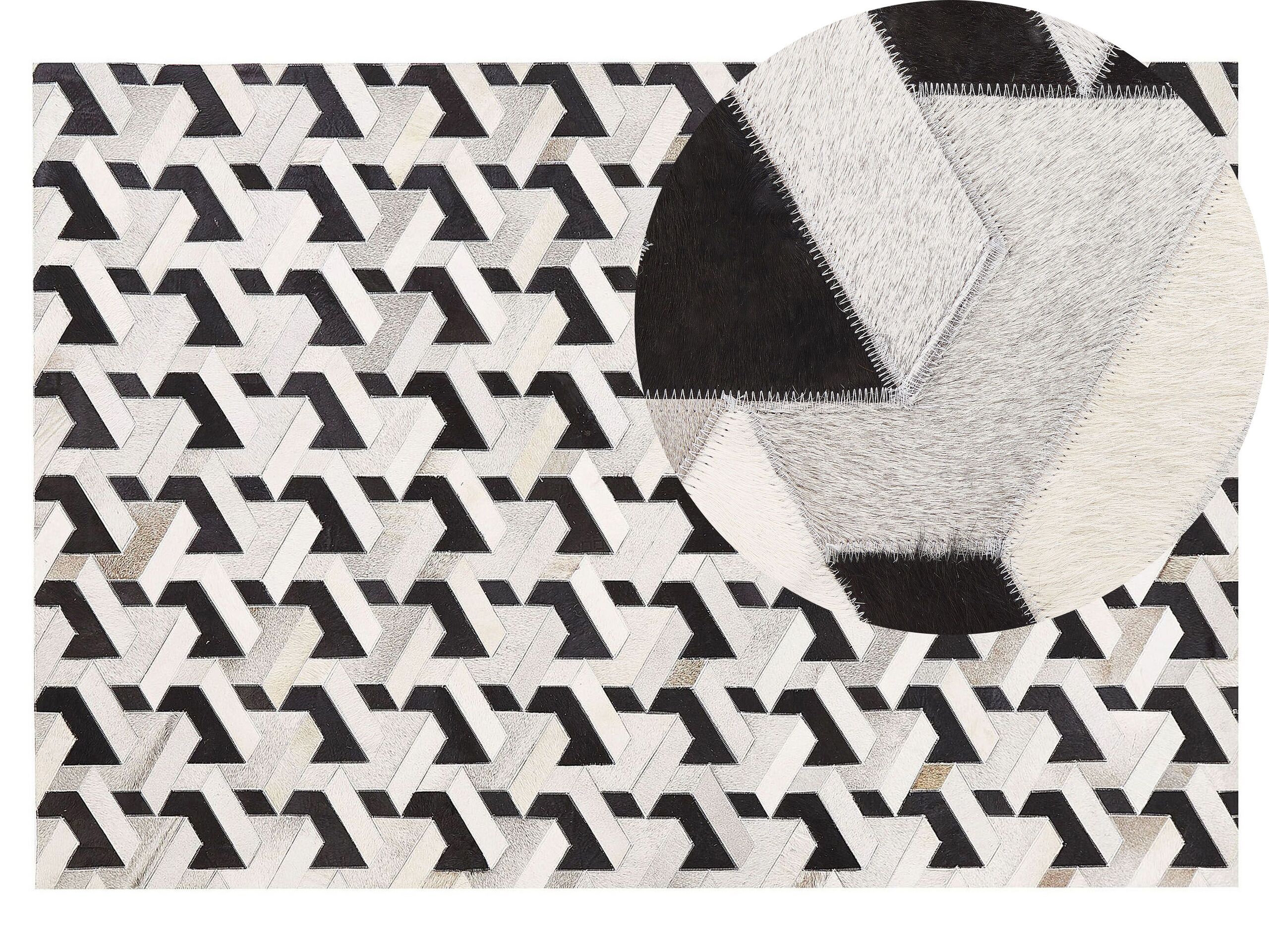 Cowhide Area Rug 140x200cm Black and Grey - Gemini Interiors
