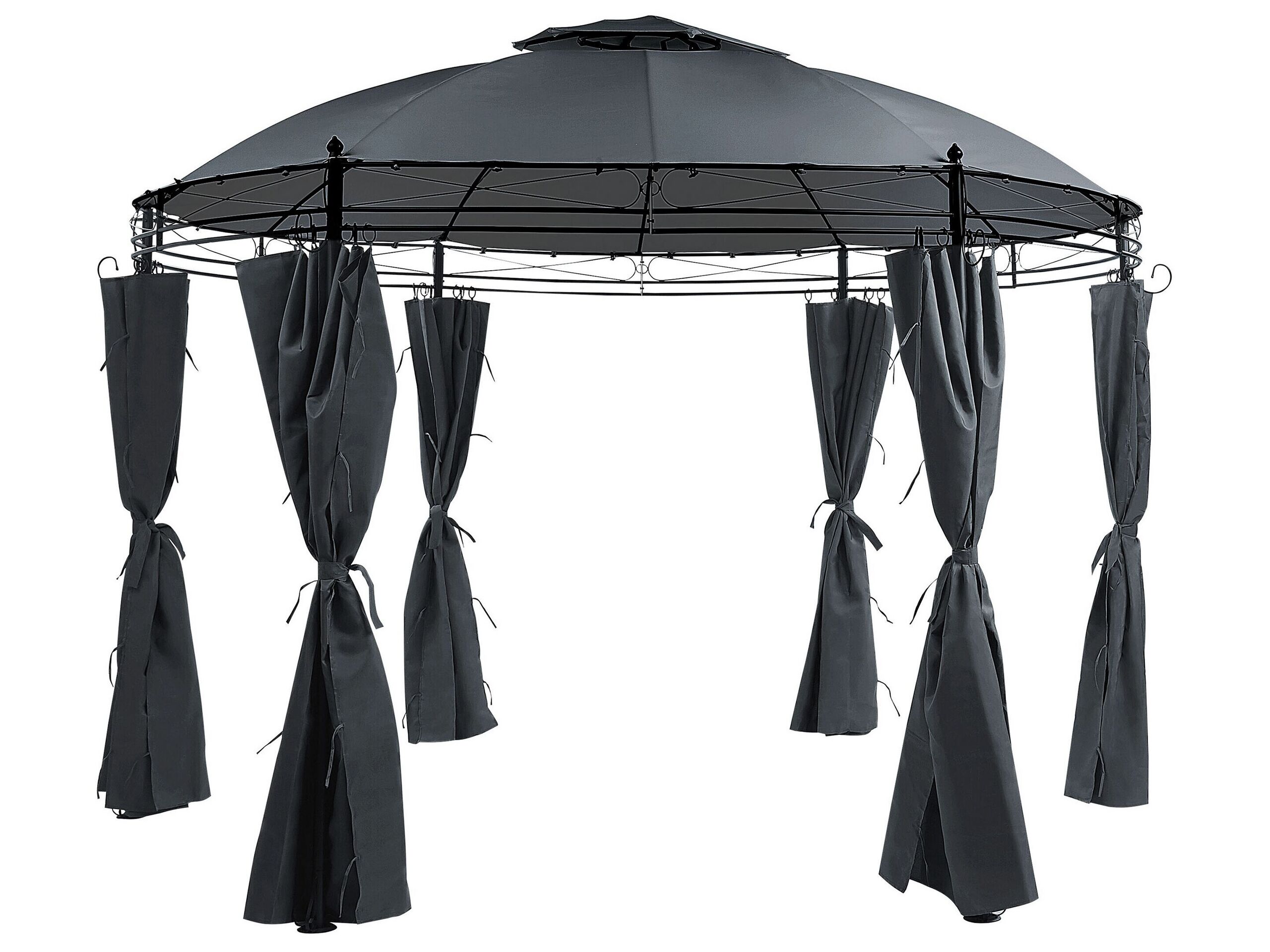 Gazebo âŒ€ 368 cm Dark Grey SAFARA - Gemini Interiors