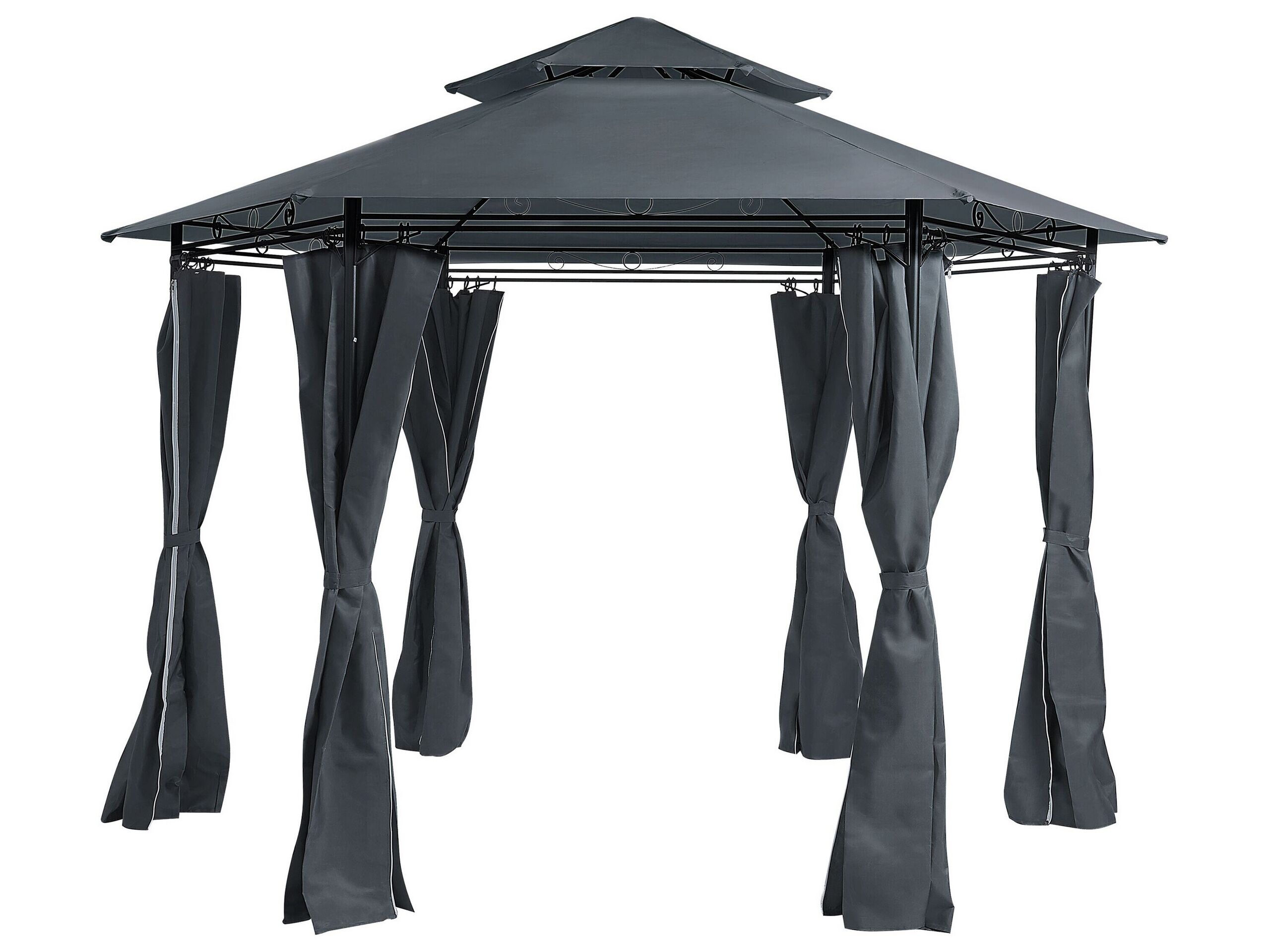 Gazebo âŒ€ 350 cm Dark Grey PORTEL - Gemini Interiors
