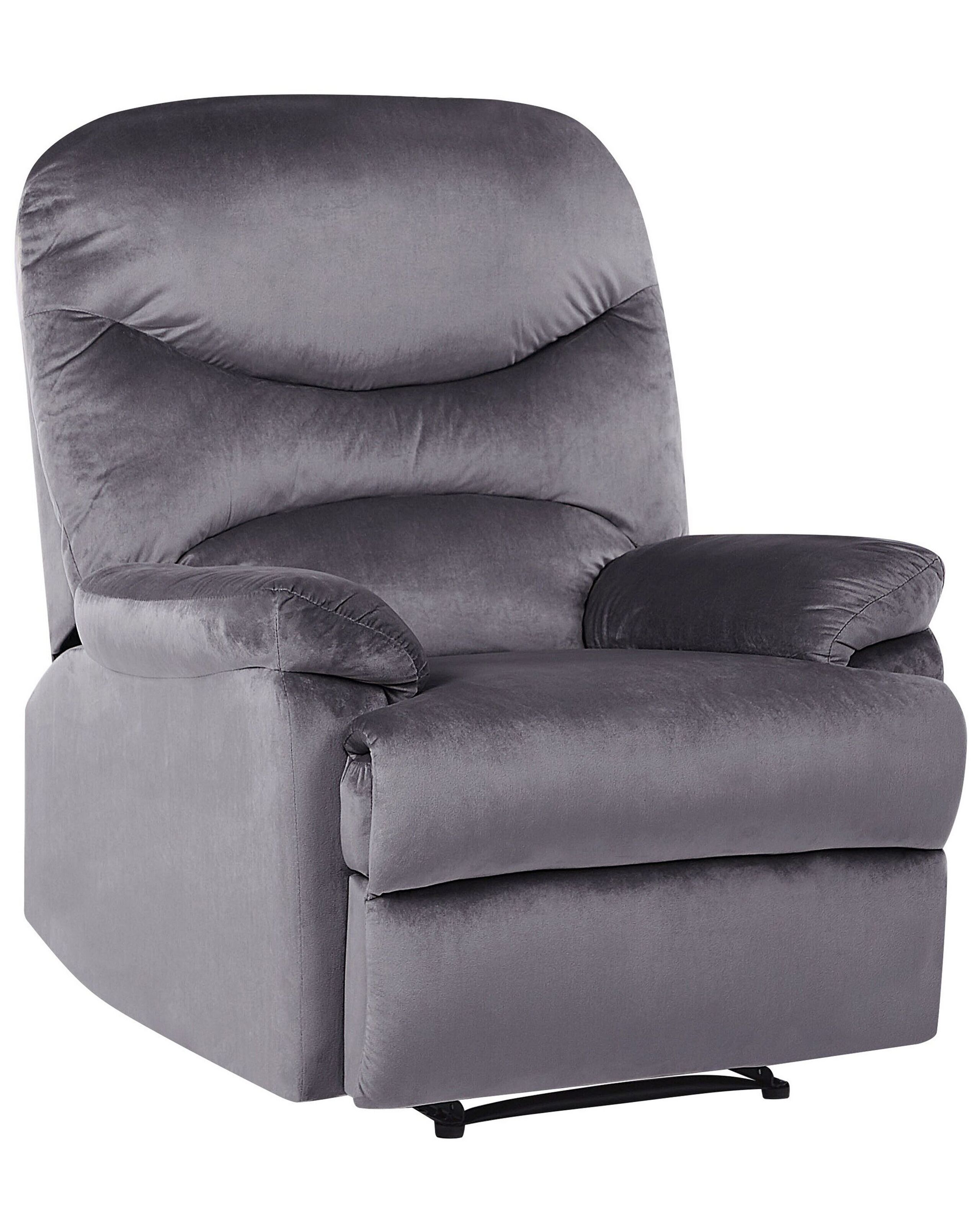 Velvet Recliner Chair Grey ESLOV - Gemini Interiors