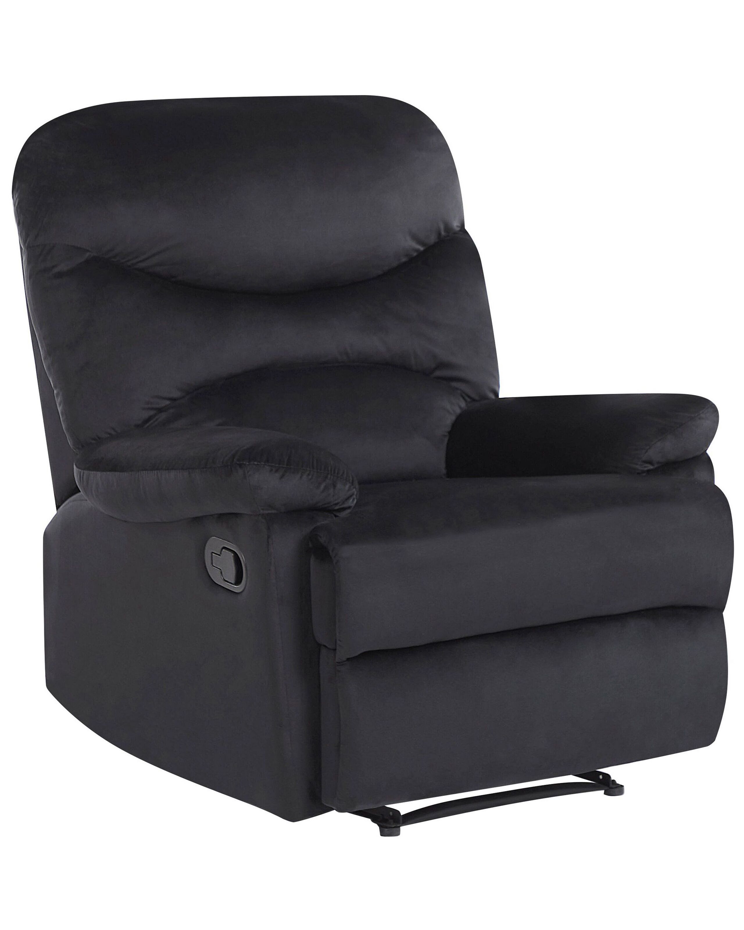 Velvet Recliner Chair Black ESLOV - Gemini Interiors