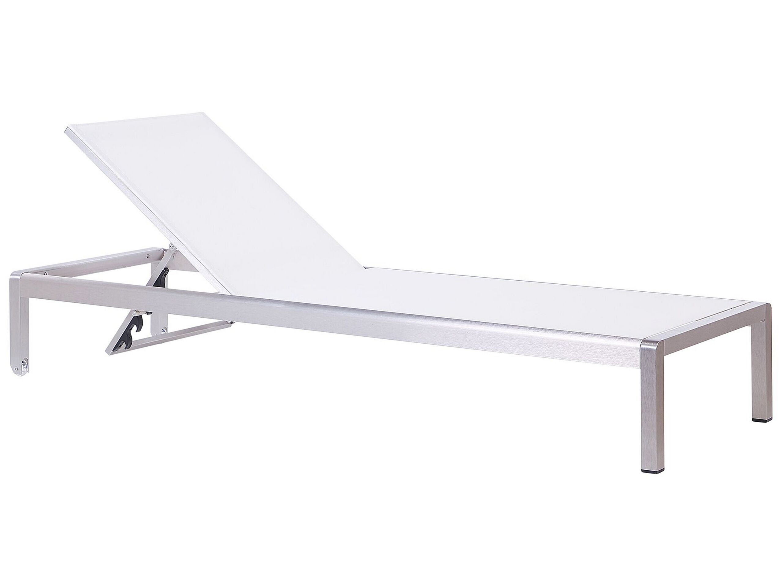 Aluminium Reclining Sun Lounger White FOSSATO - Gemini Interiors
