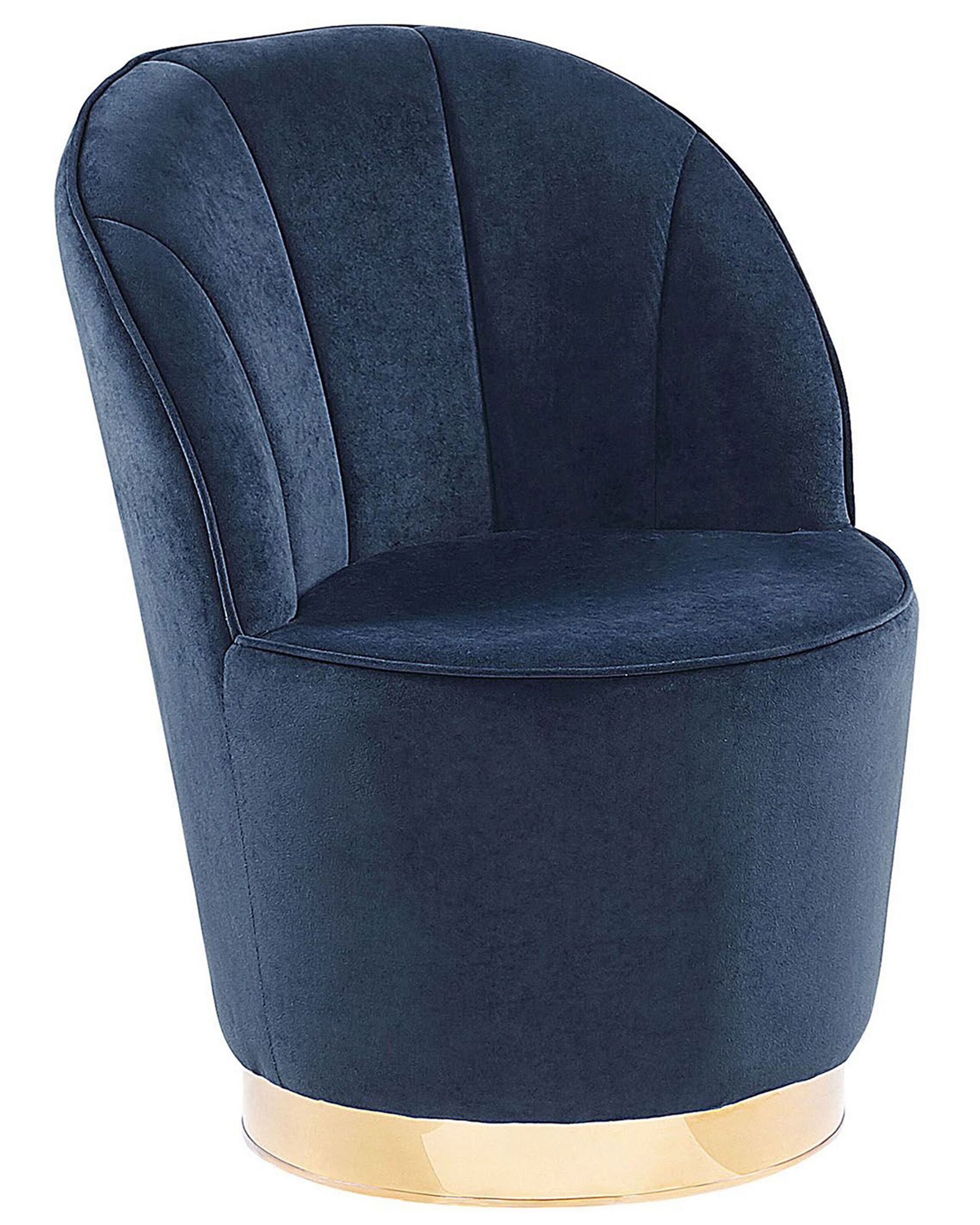Velvet Armchair Dark Blue ALBY - Gemini Interiors