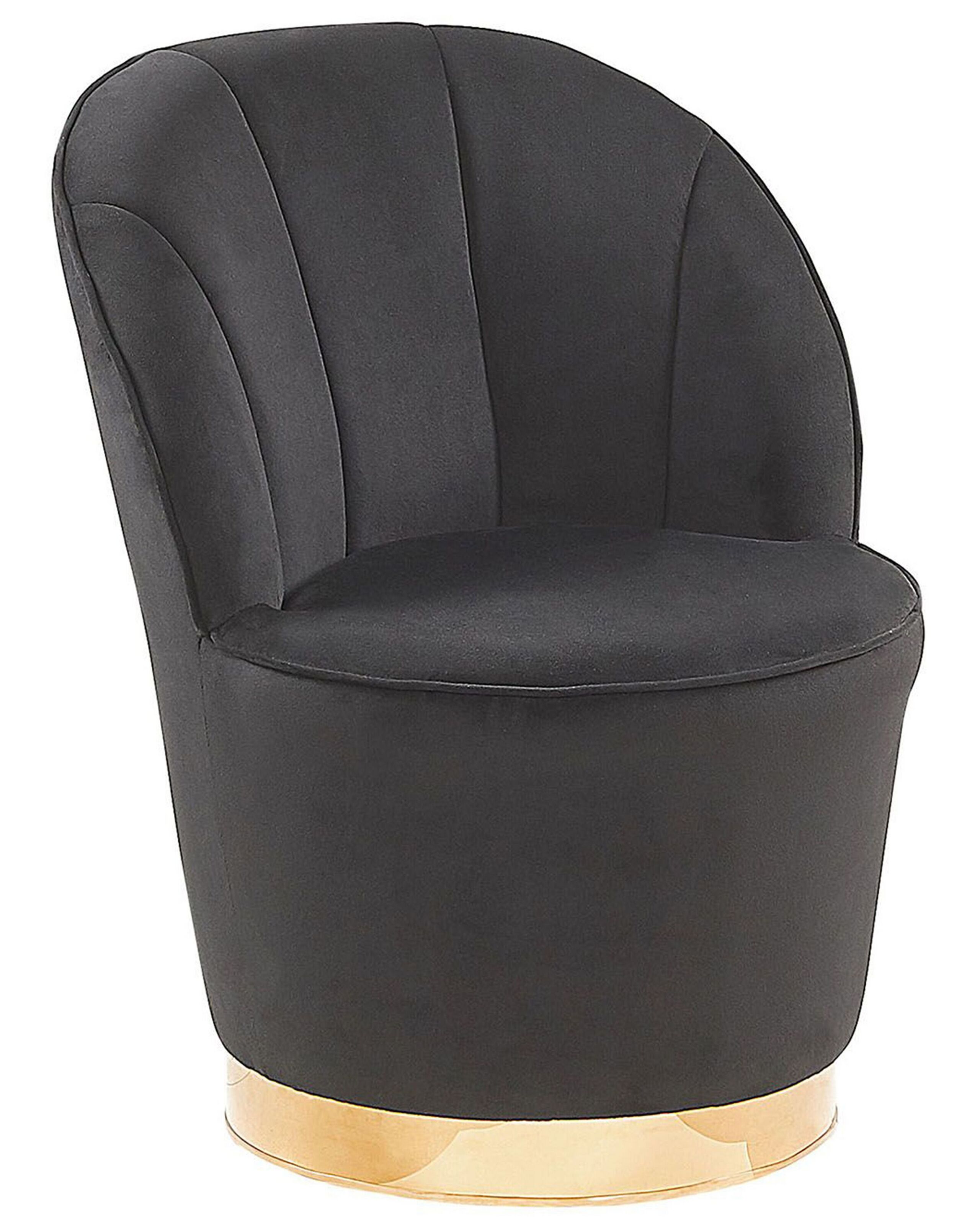 Velvet Armchair Black ALBY - Gemini Interiors