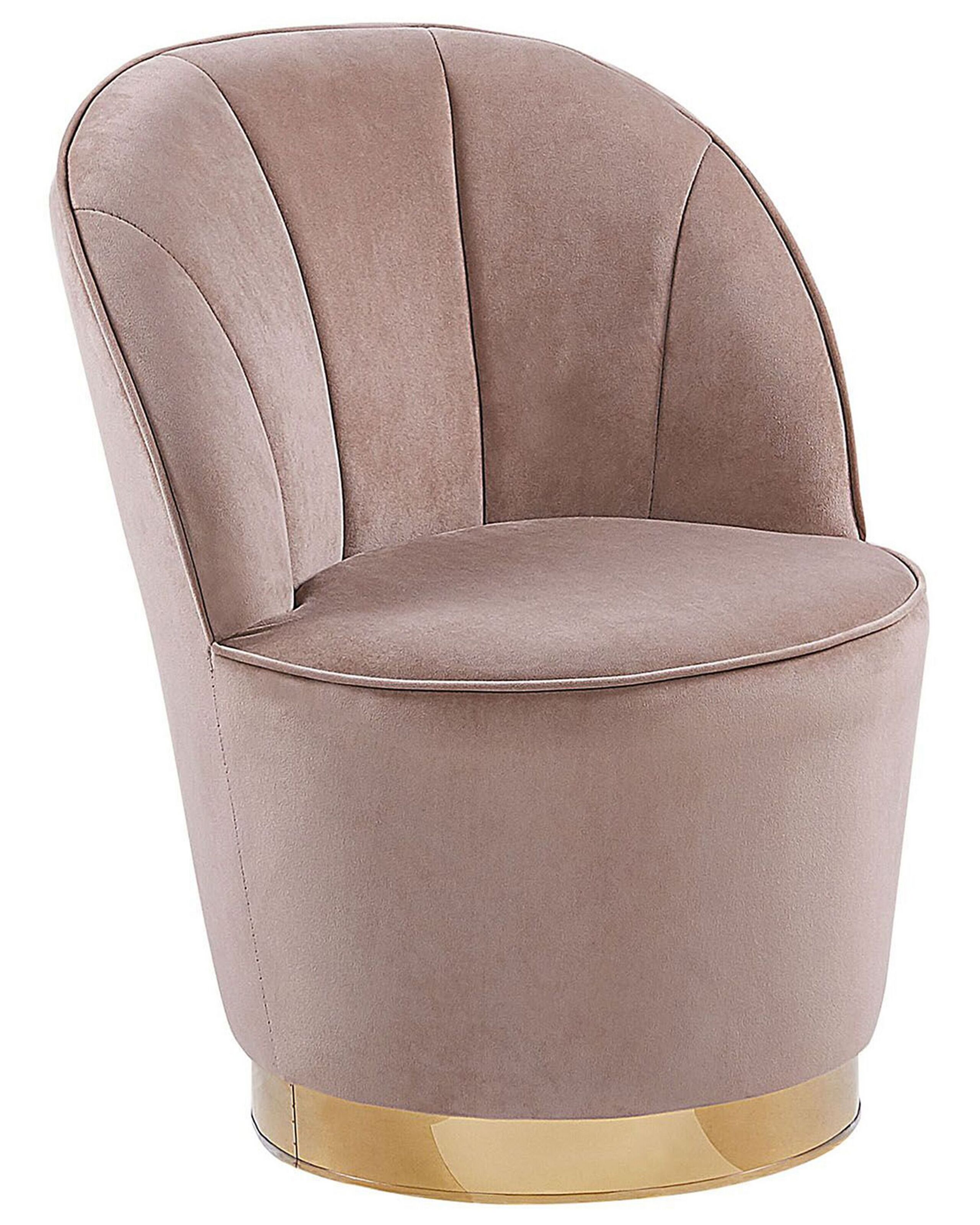 Velvet Armchair Beige ALBY - Gemini Interiors
