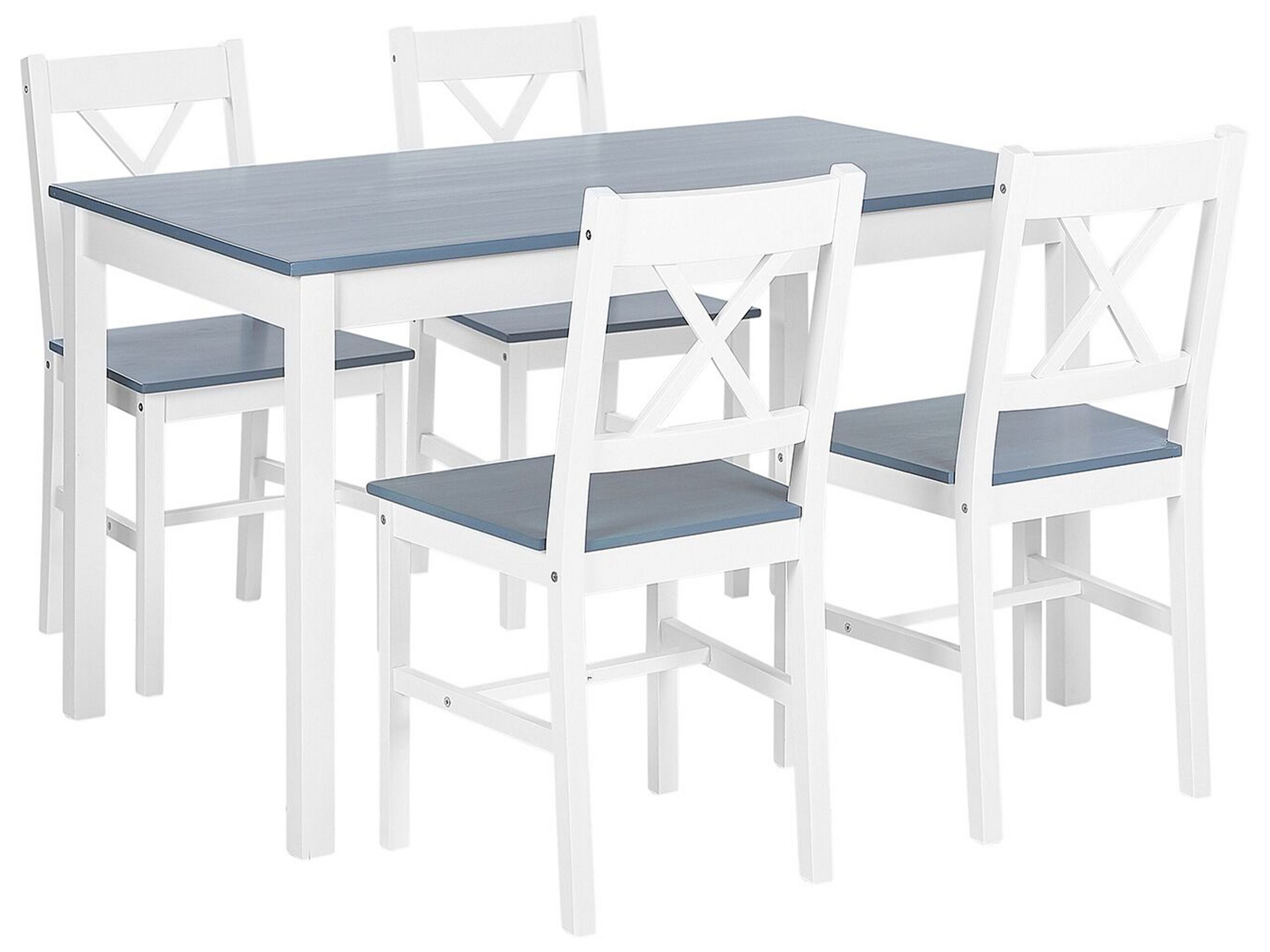 Wooden Dining Set White MOANA - Gemini Interiors