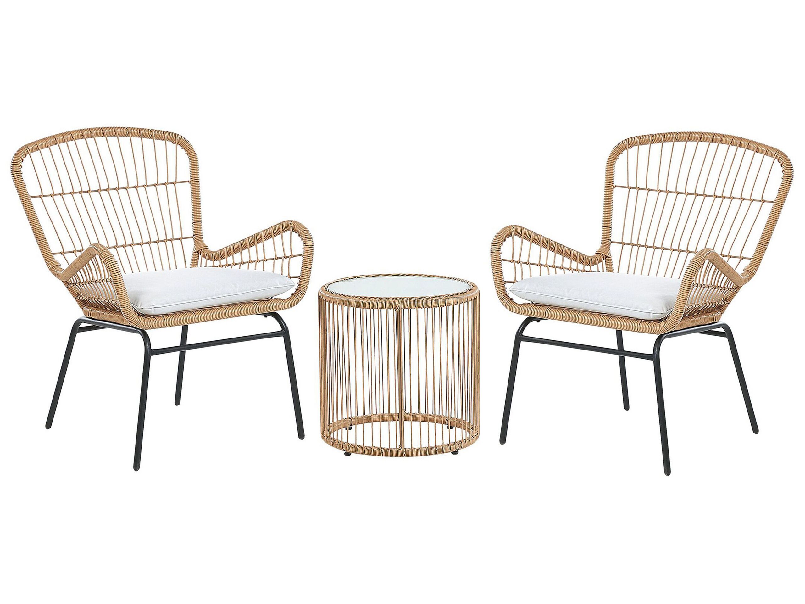 PE Rattan Bistro Set Natural LABICO - Gemini Interiors