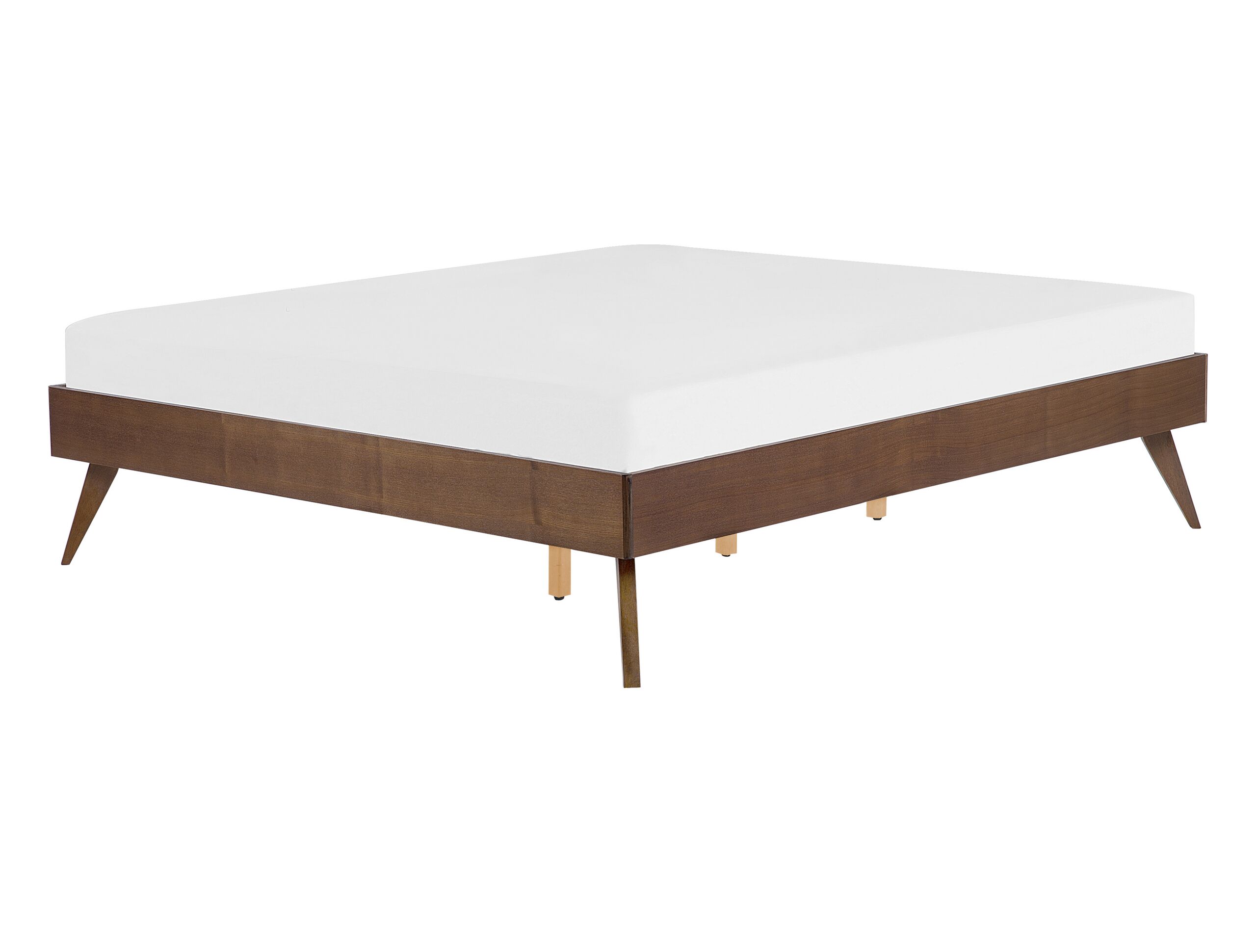 EU Double Size Bed Dark Wood BERRIC - Gemini Interiors