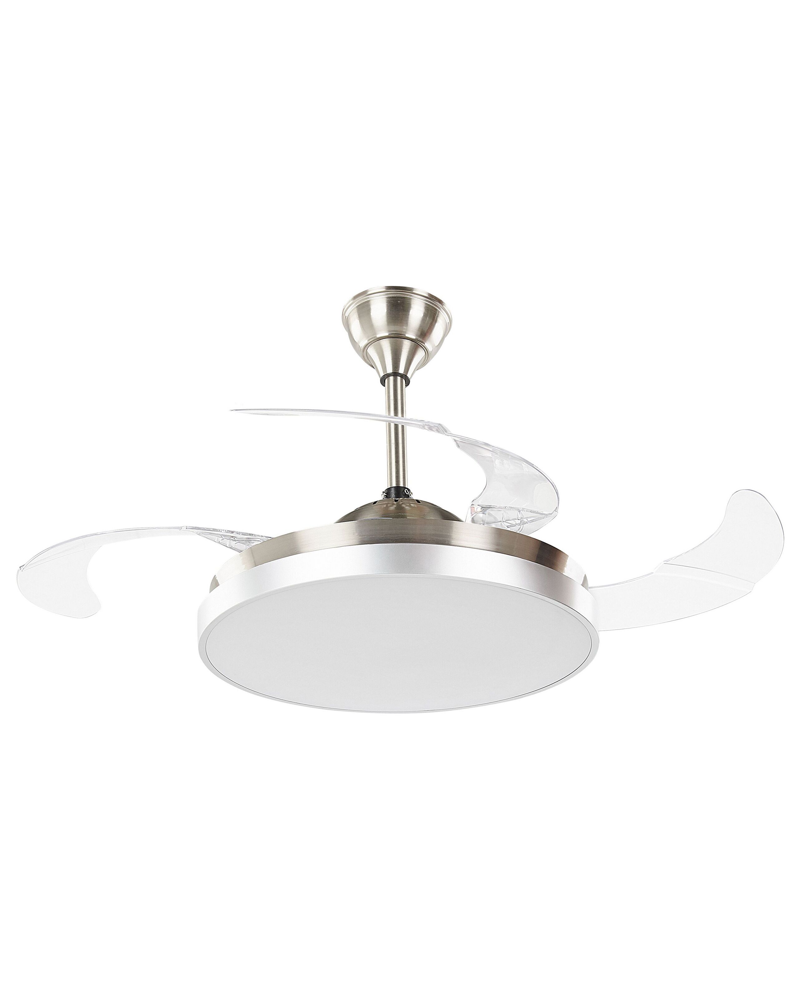 Ceiling Fan with Light Silver IBAR - Gemini Interiors