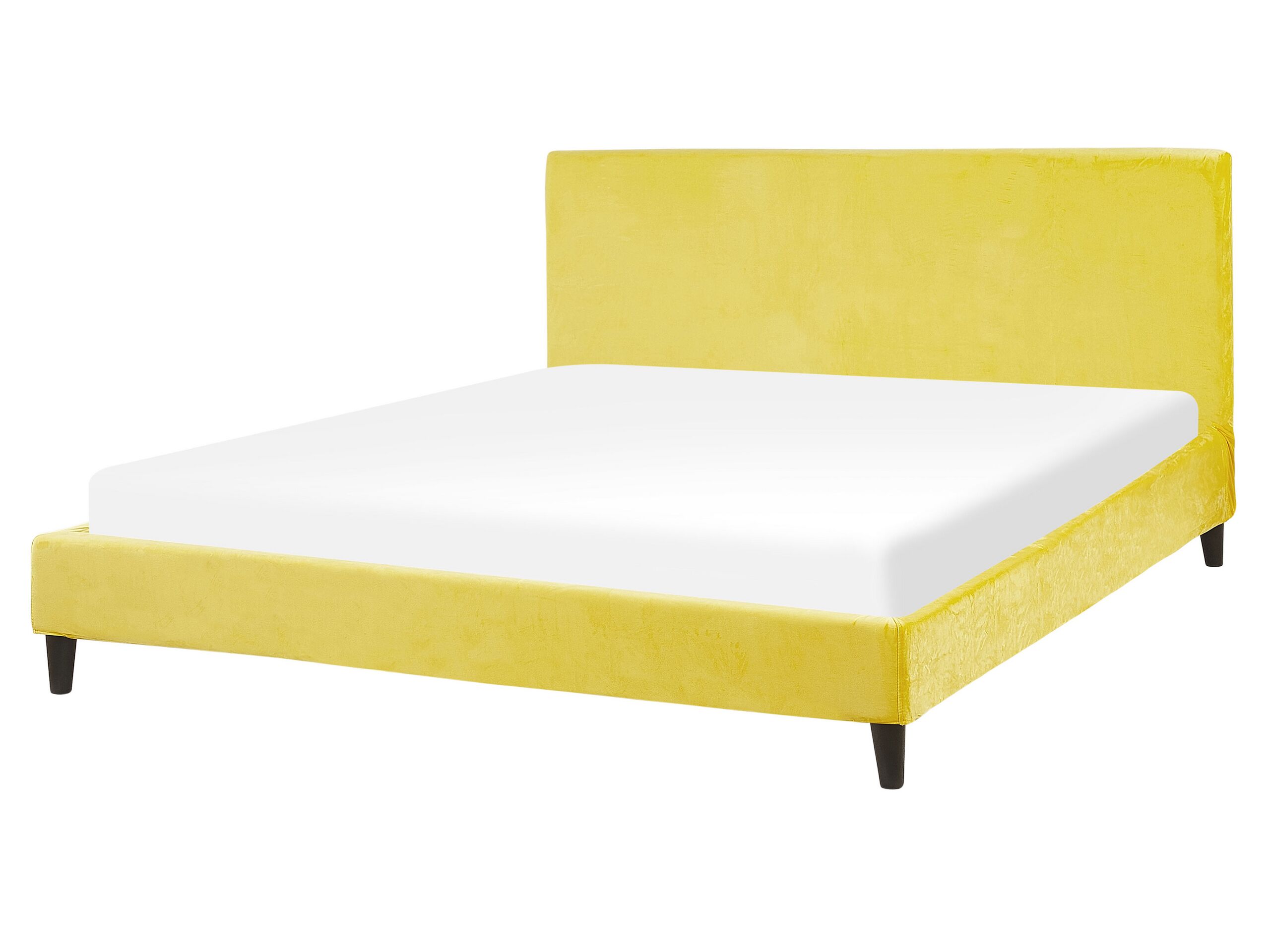 Velvet EU King Size Bed Yellow FITOU - Gemini Interiors