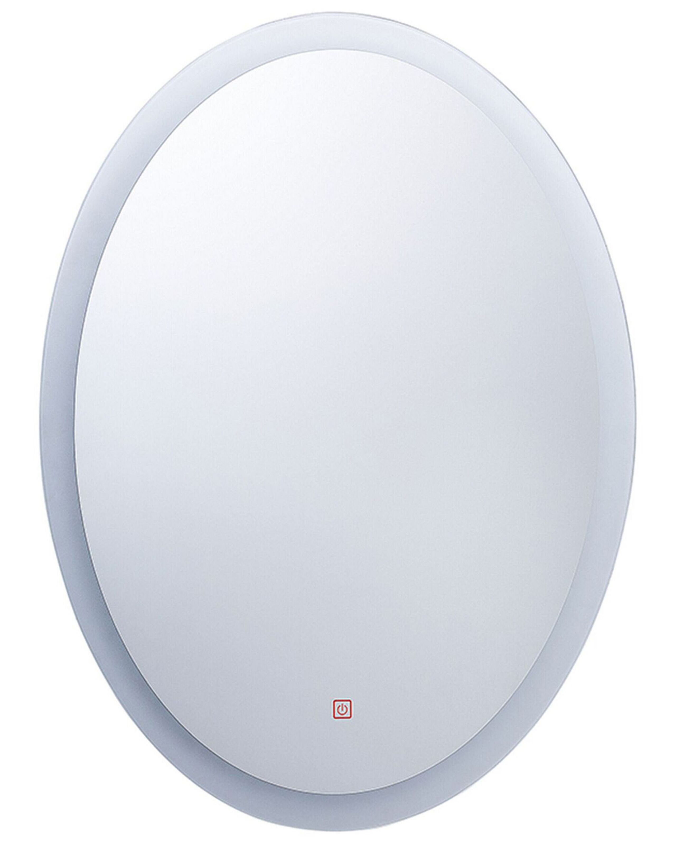 Oval LED Wall Mirror 60x80cm Silver - Gemini Interiors