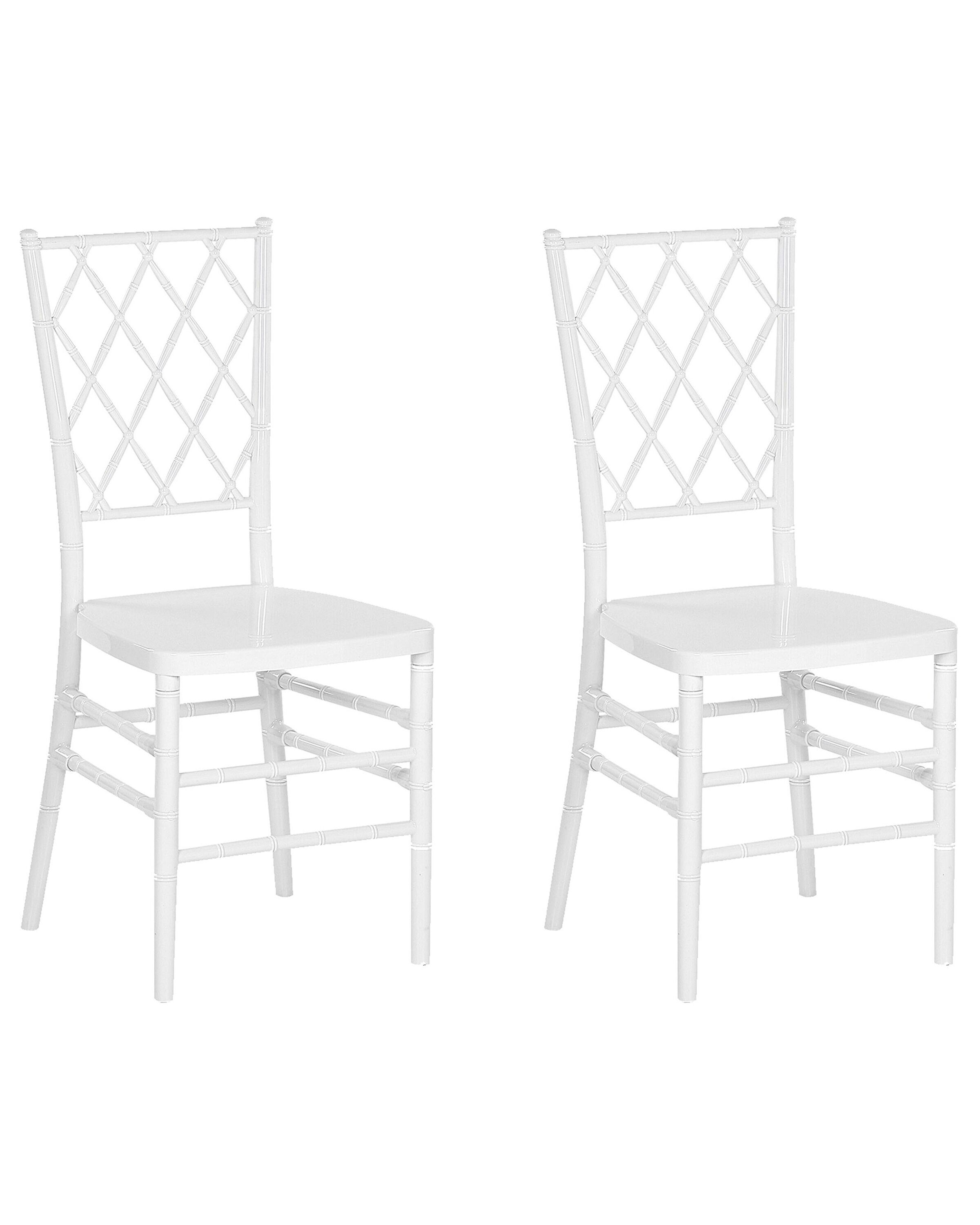 Set of 2 Dining Chairs White CLARION - Gemini Interiors