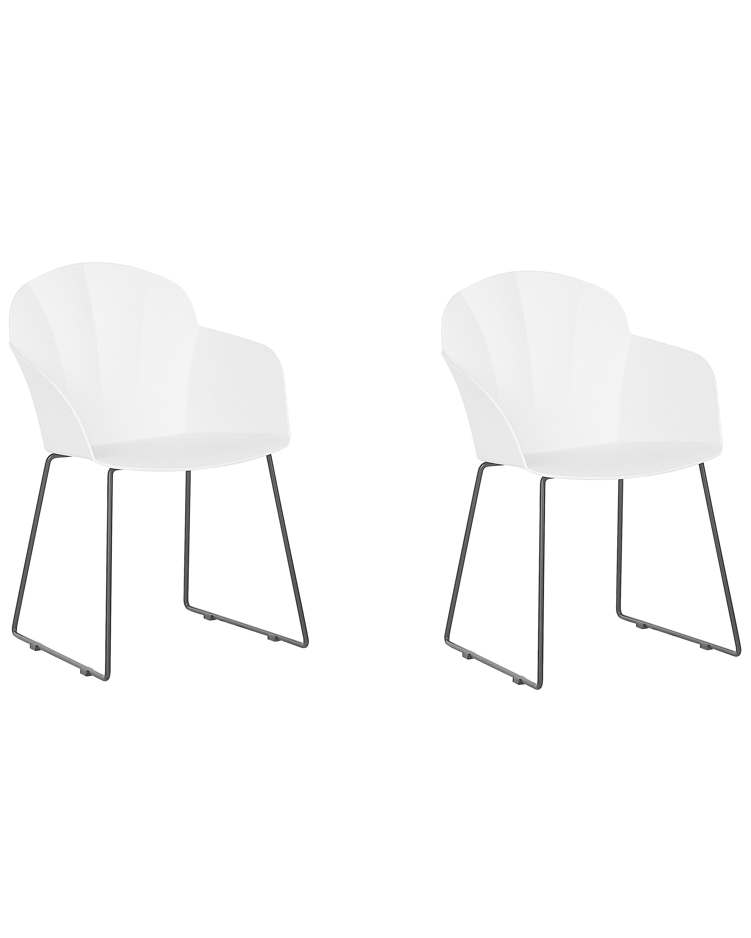 Set of 2 Dining Chairs White SYLVA - Gemini Interiors