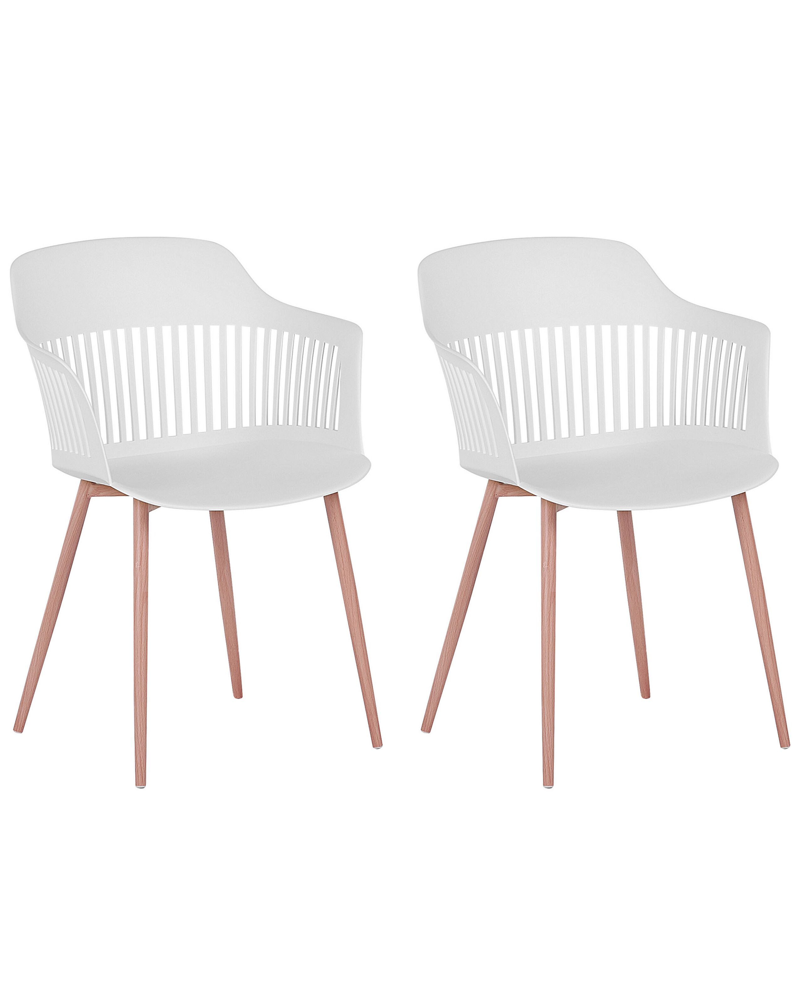 Set of 2 Dining Chairs White BERECA - Gemini Interiors