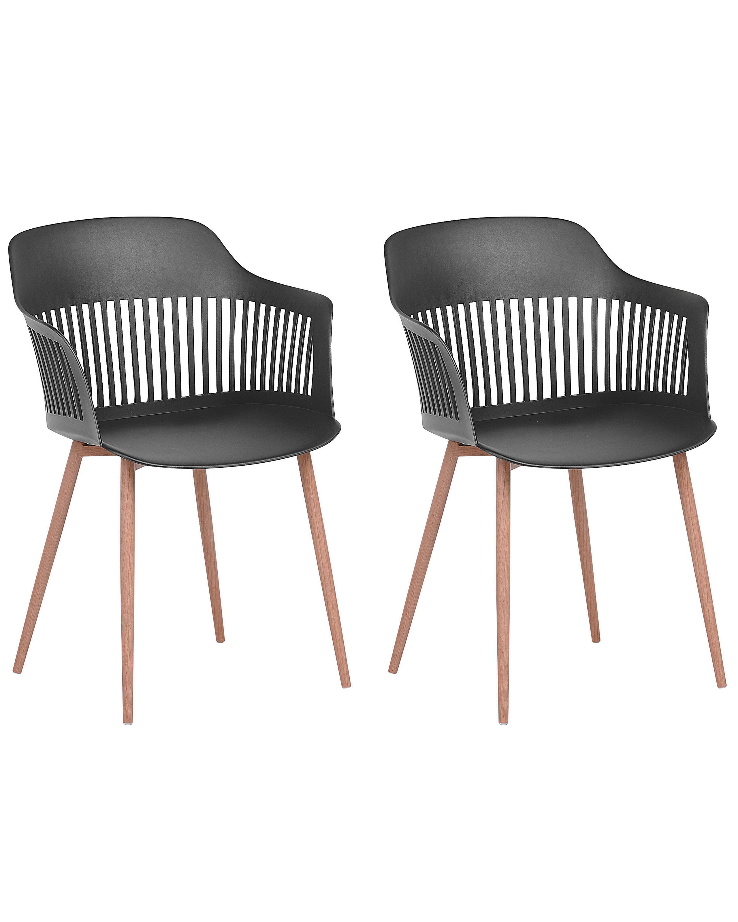 Set of 2 Dining Chairs Black BERECA - Gemini Interiors