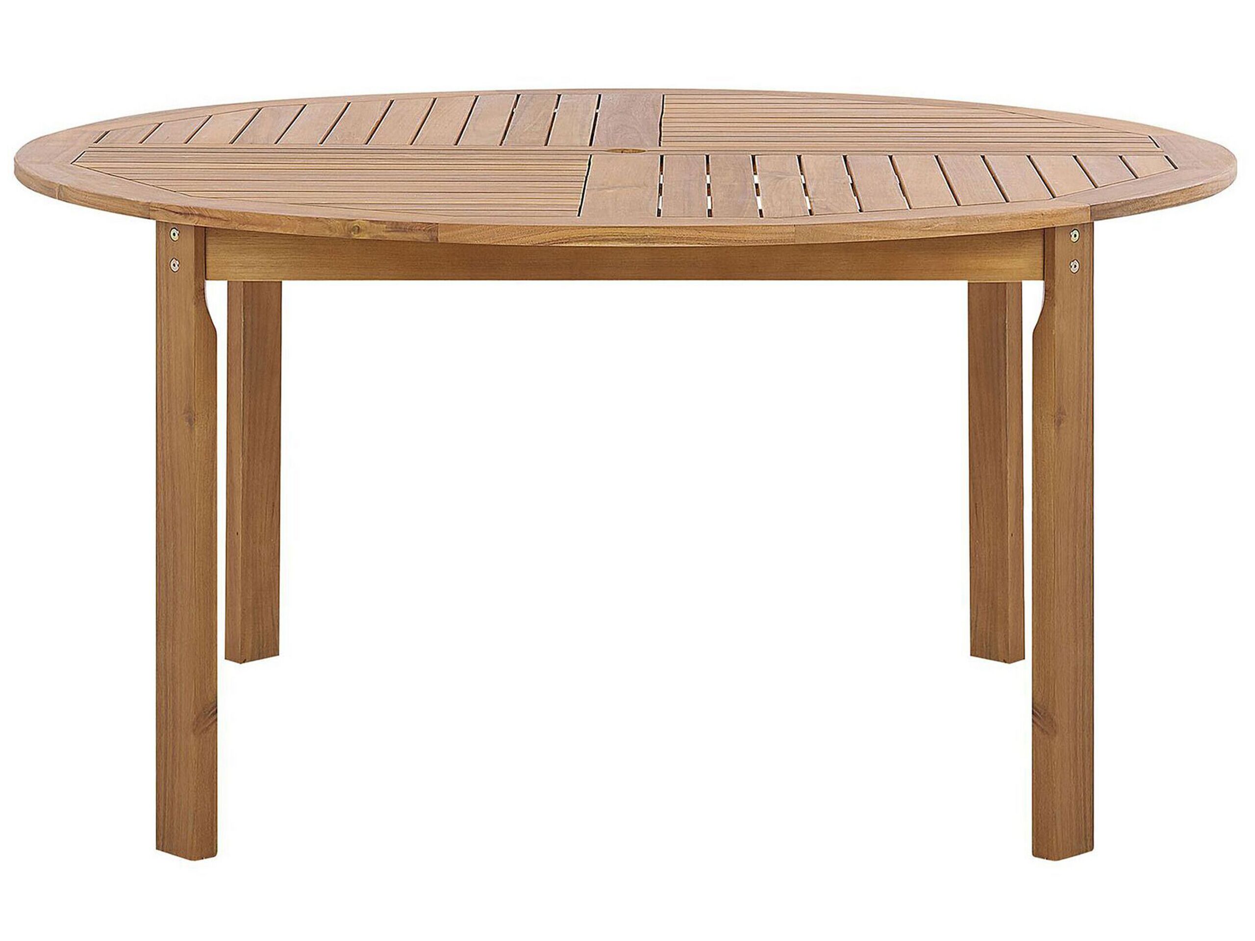 Acacia Garden Dining Table âŒ€ 150 cm Light Wood TOLVE - Gemini Interiors