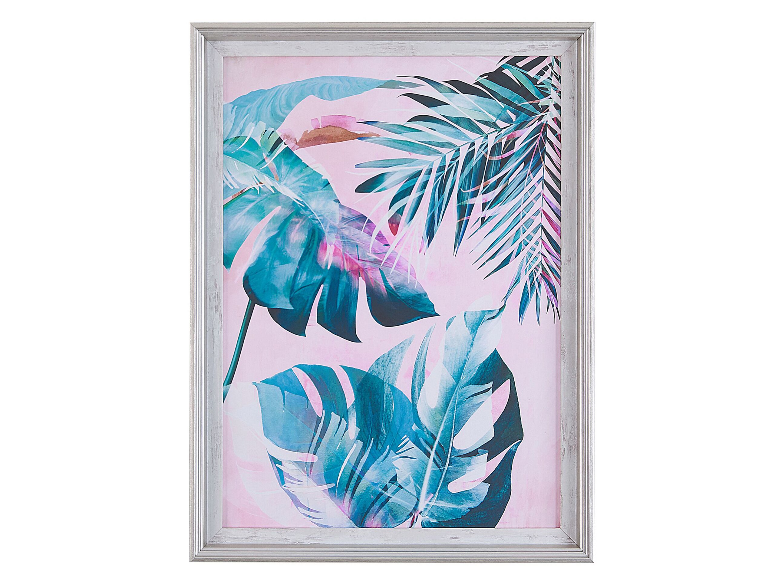 Floral Motif Framed Wall Art 30 x 40 cm Blue and Pink AGENA - Gemini Interiors