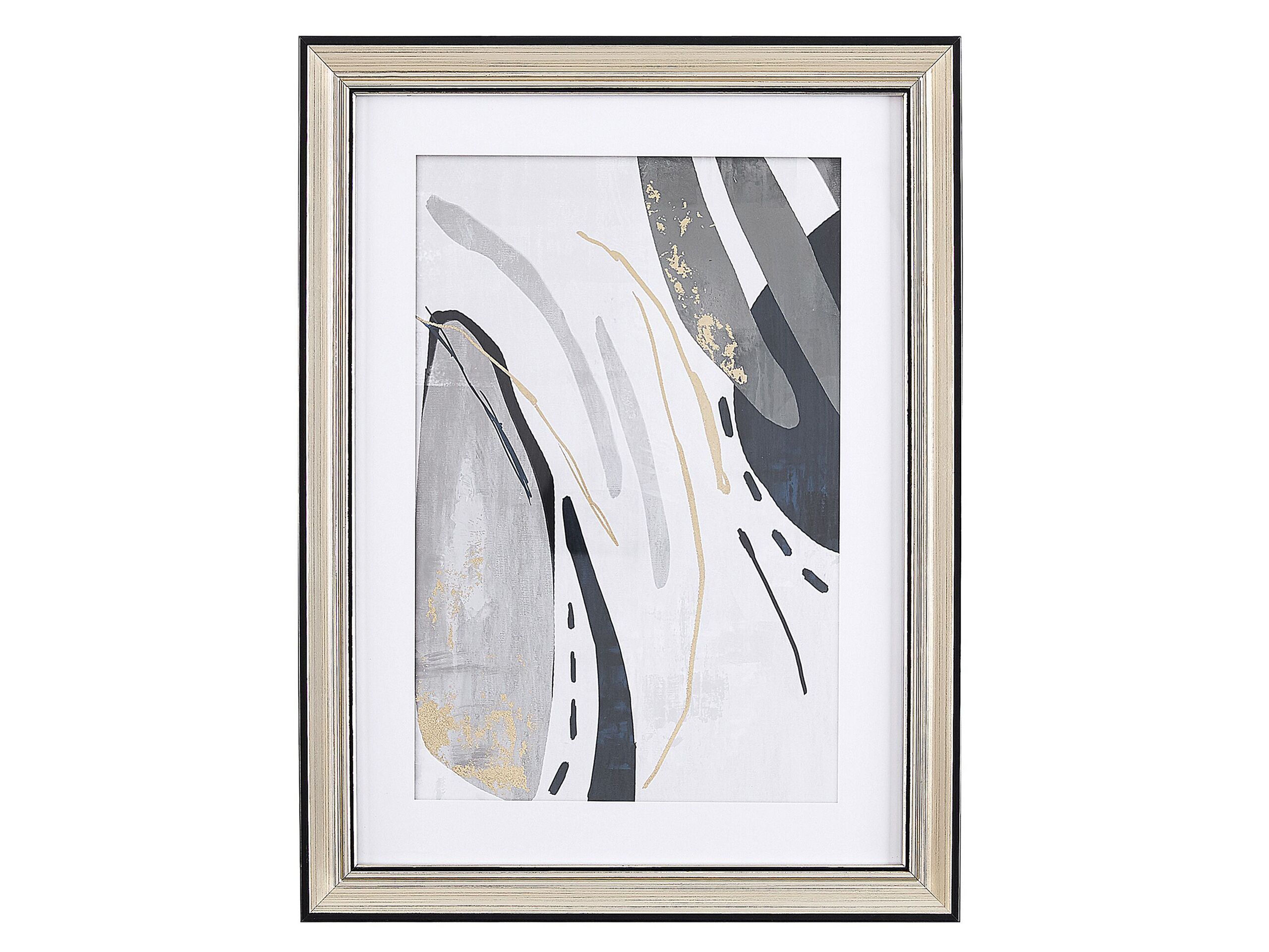 Abstract Framed Wall Art 30 x 40 cm Grey HIDMO - Gemini Interiors