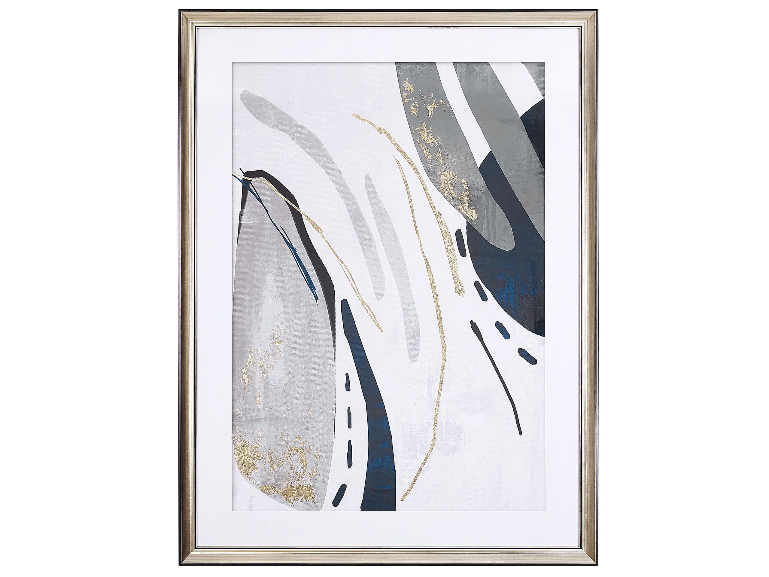 Abstract Framed Wall Art 60 x 80 cm Grey HIDMO - Gemini Interiors