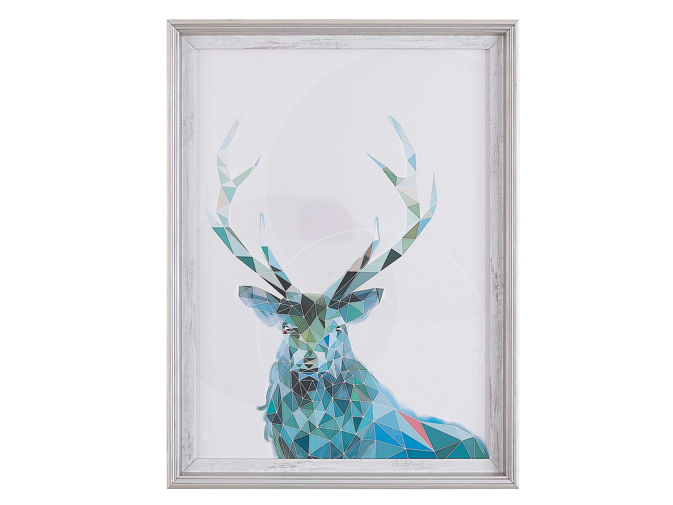 Deer Framed Wall Art 30 x 40 cm Blue KAYES - Gemini Interiors