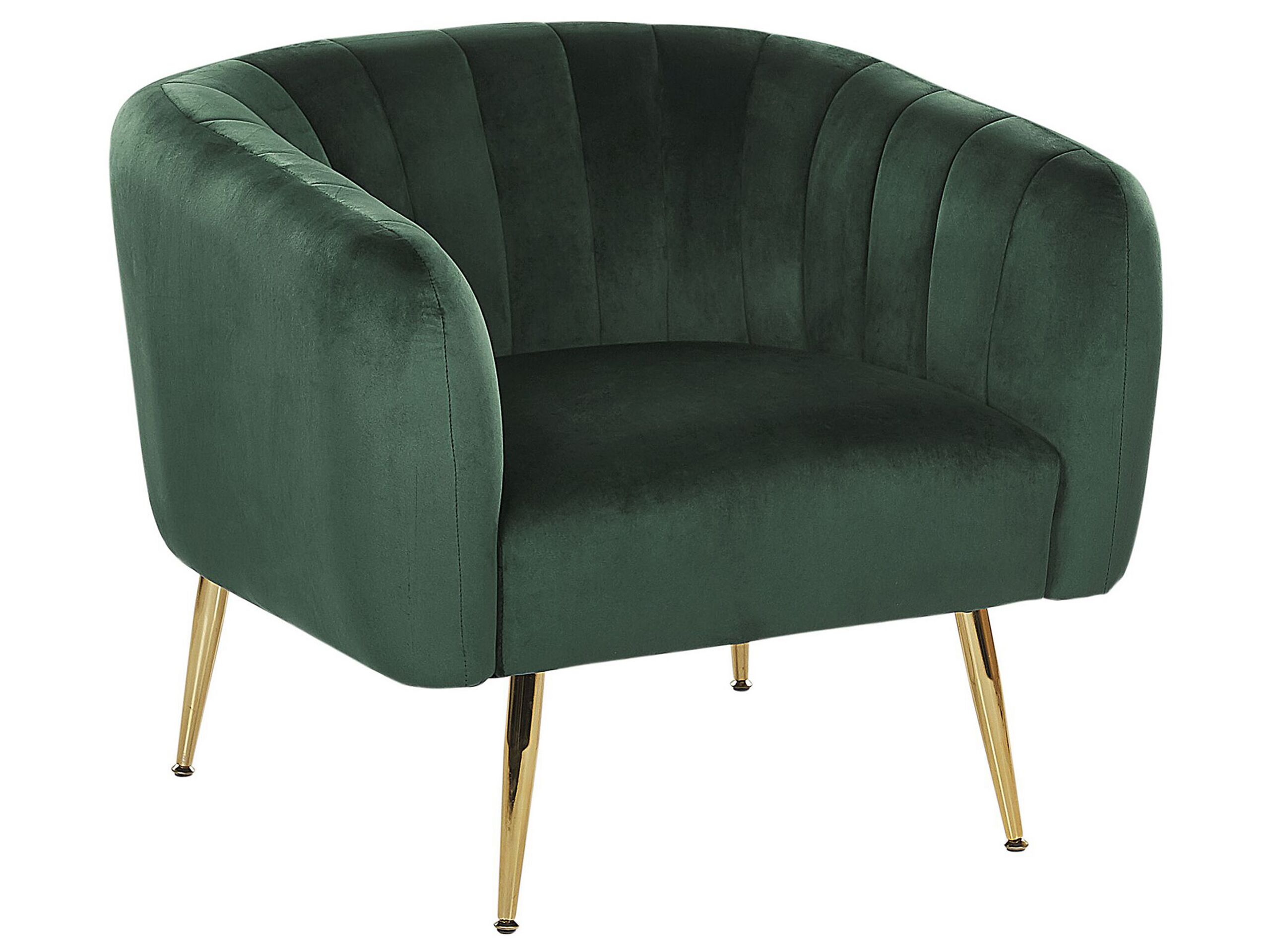 Velvet Armchair Green LACONIA - Gemini Interiors