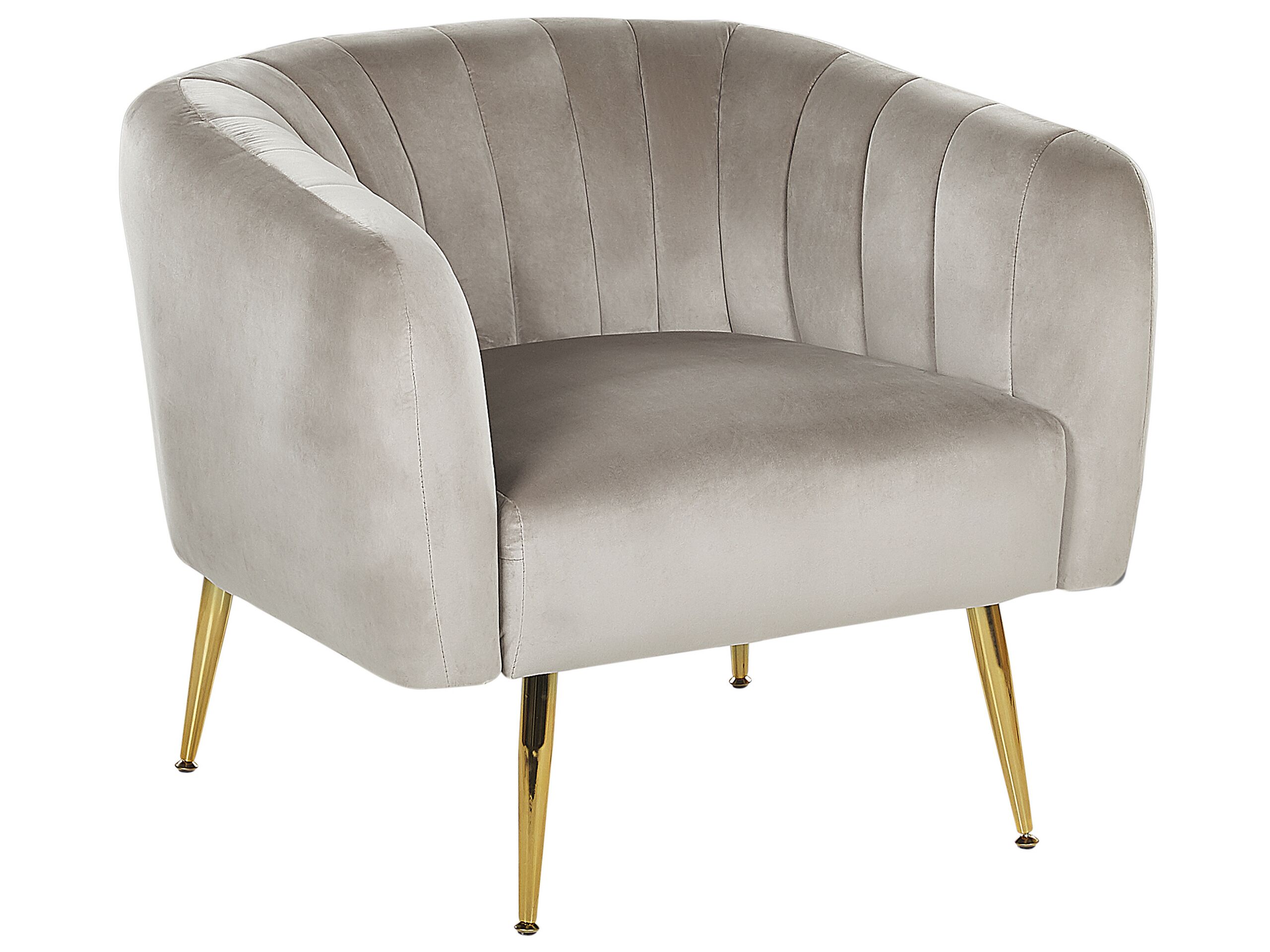 Velvet Armchair Grey LACONIA - Gemini Interiors