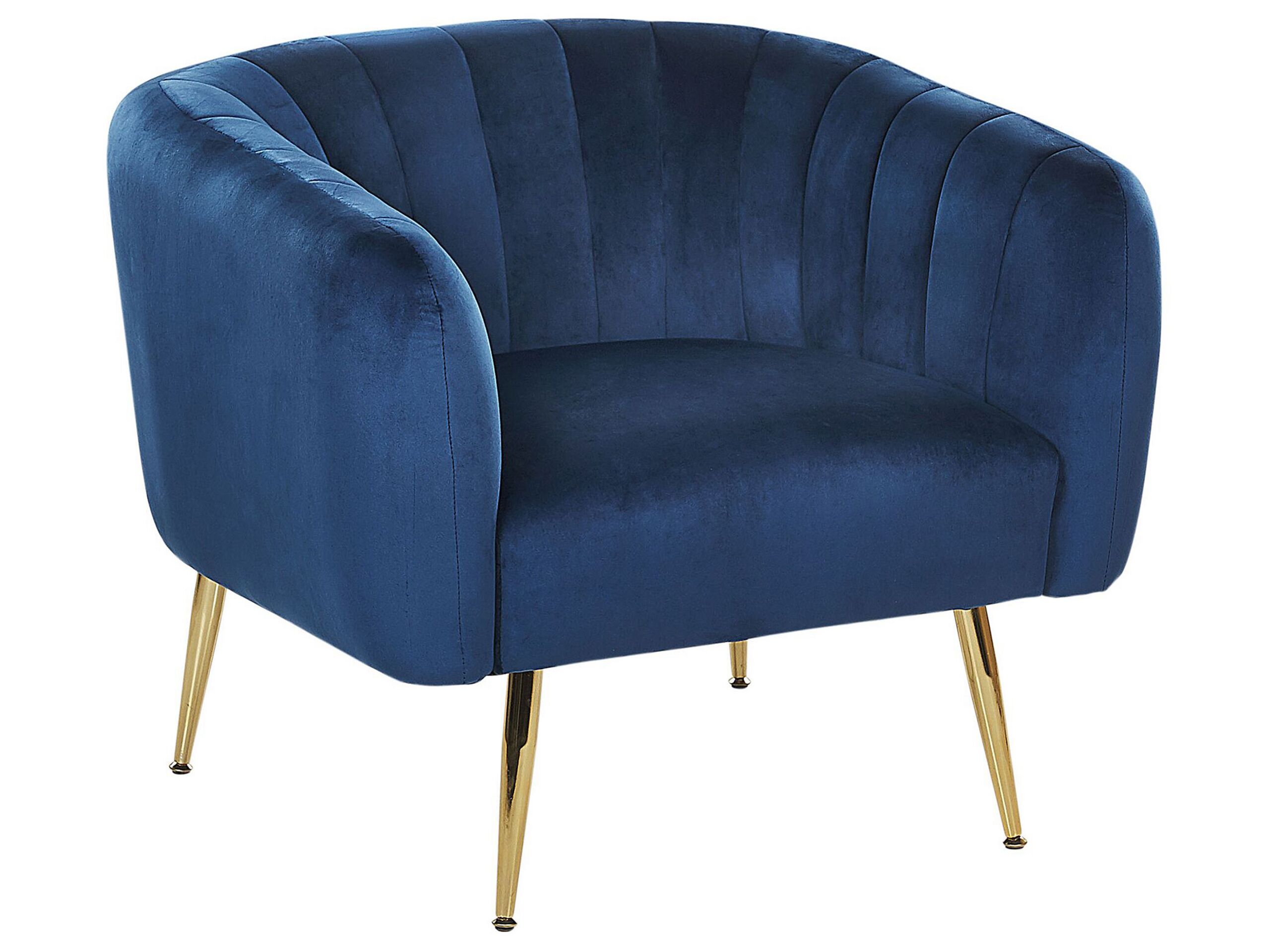 Velvet Armchair Blue LACONIA - Gemini Interiors