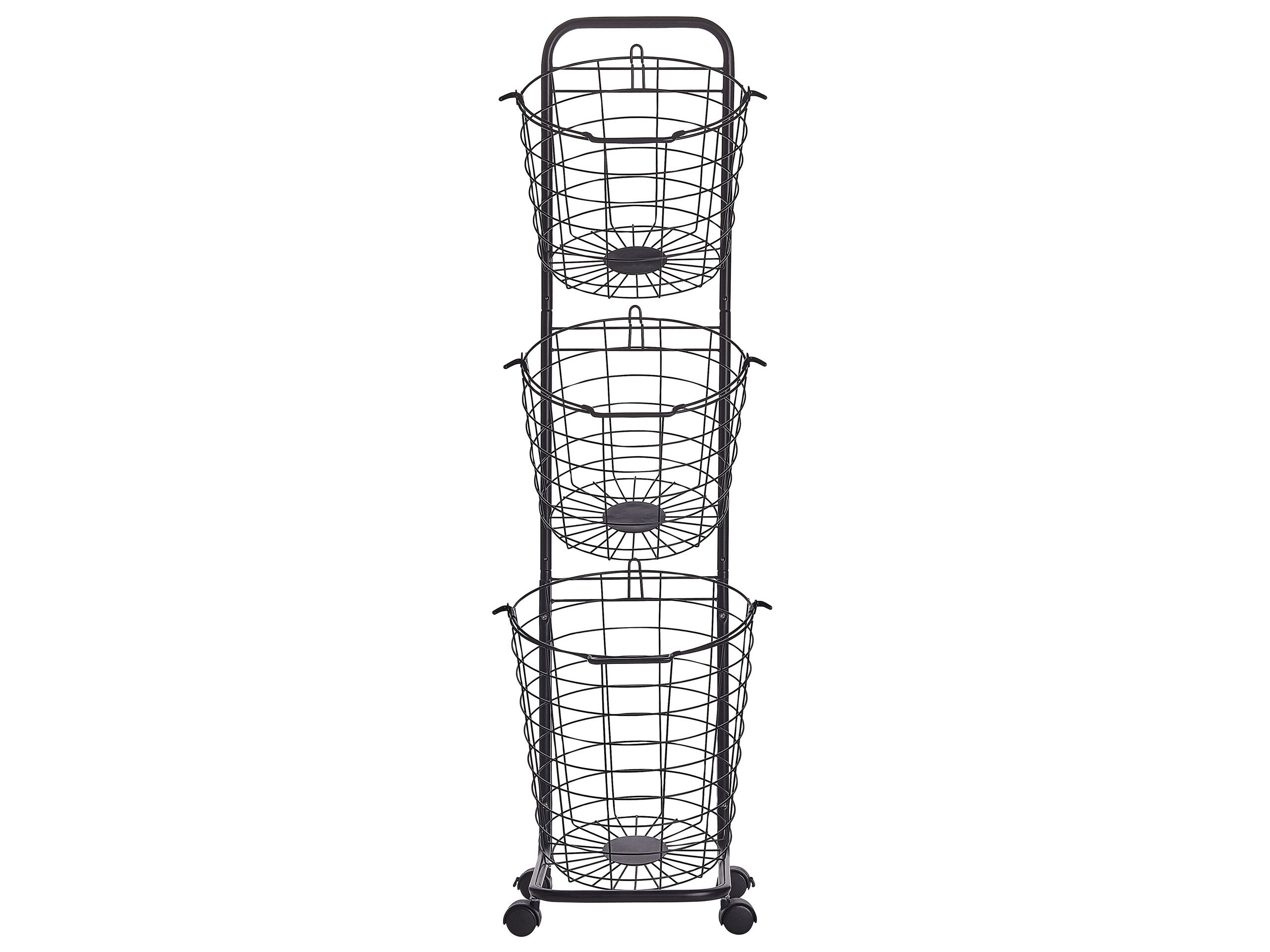 3 Tier Metal Wire Basket Stand Black - Gemini Interiors