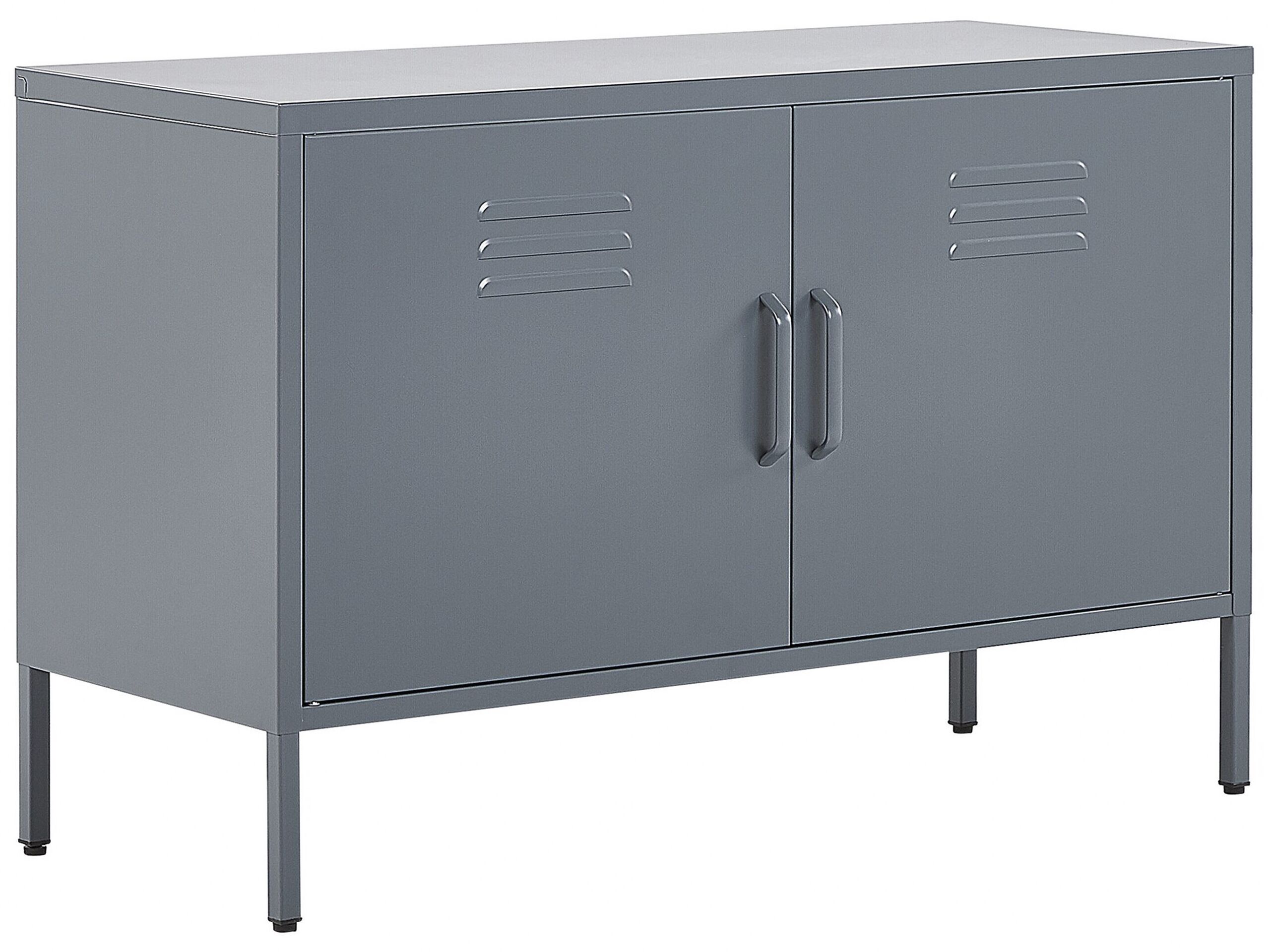 2 Door Metal Sideboard Grey URIA - Gemini Interiors