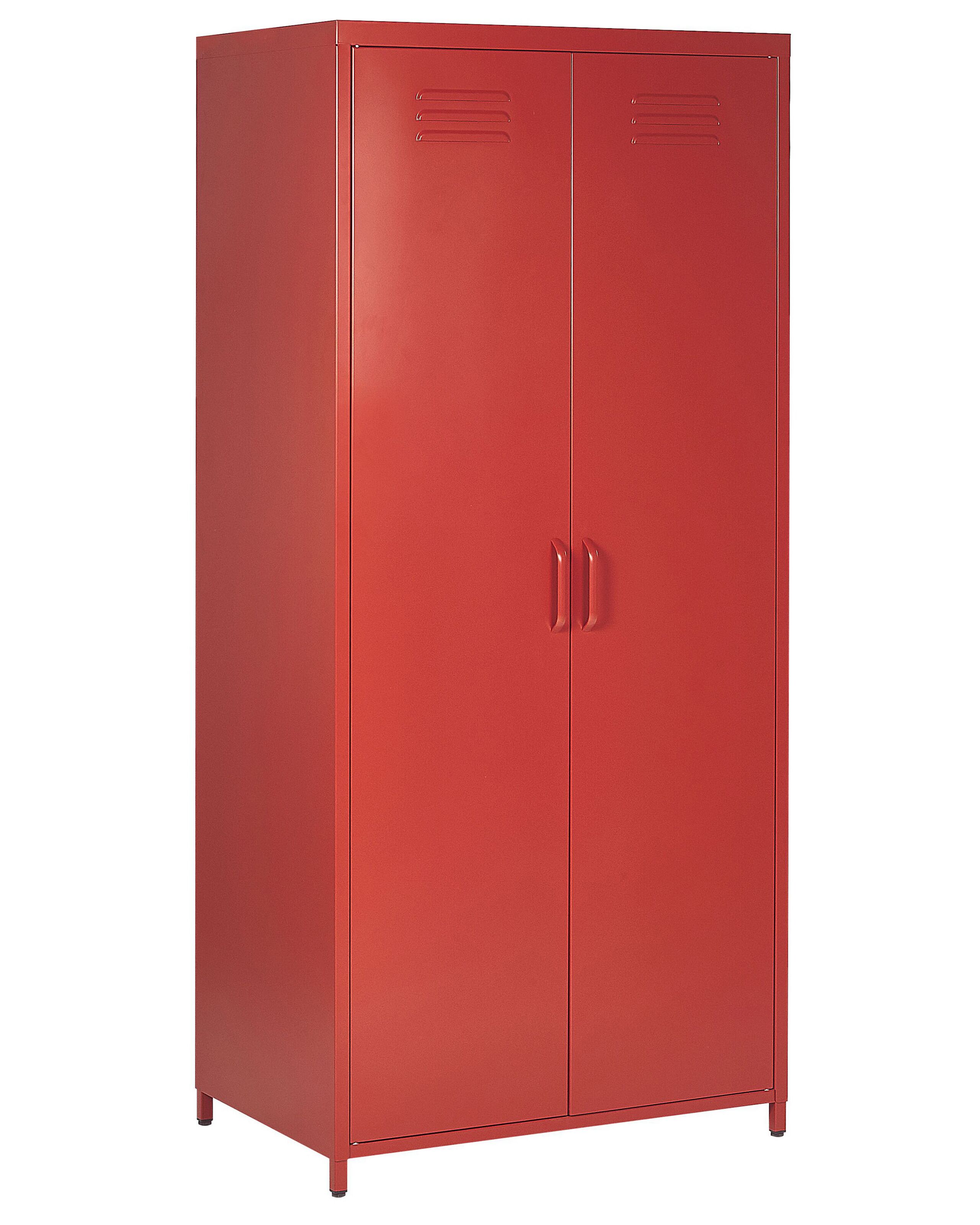 2 Door Metal Storage Cabinet Red VARNA - Gemini Interiors