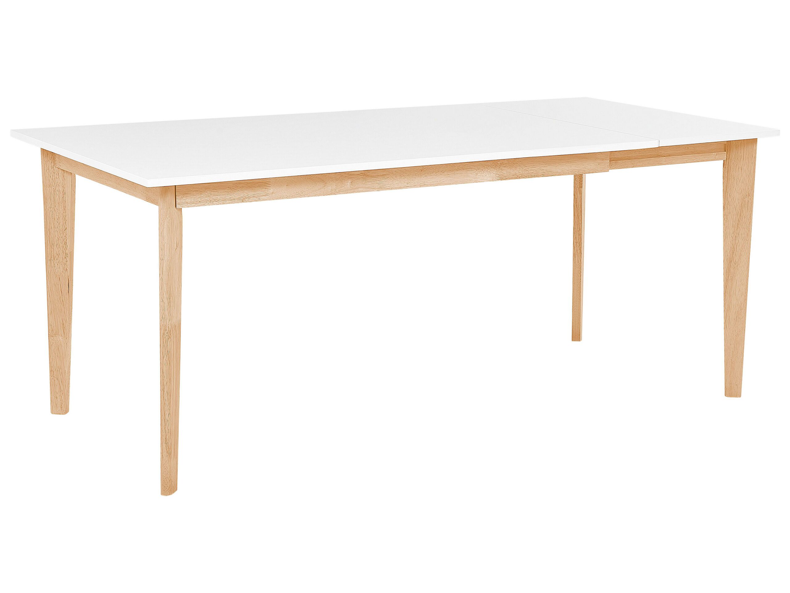 Extending Dining Table 140/180 x 90 cm White with Light Wood SOLA - Gemini Interiors