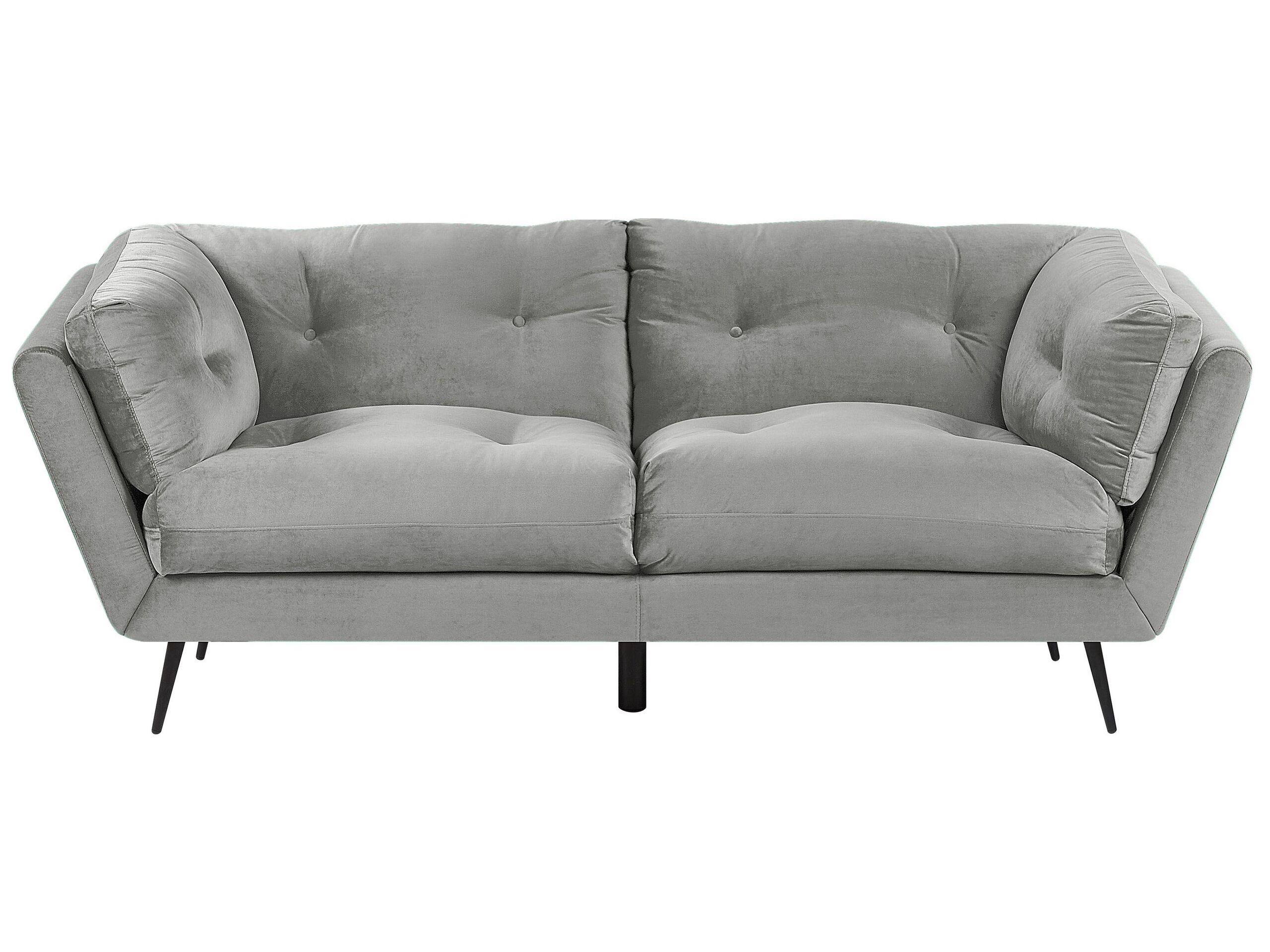 CAVARON Velvet 3 Seater Sofa - Grey - Gemini Interiors