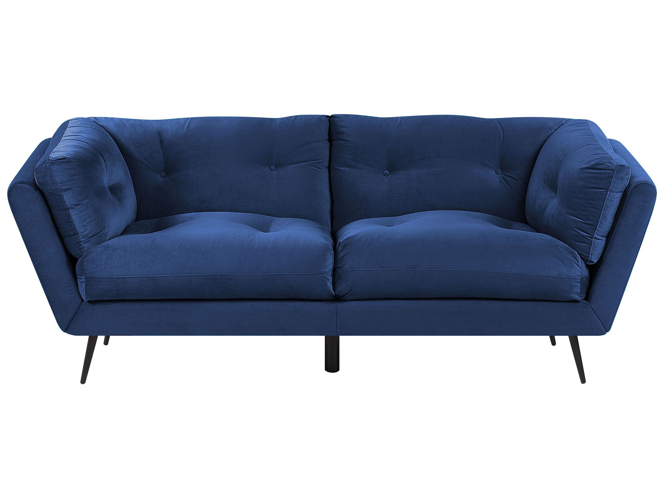 3 Seater Velvet Sofa Blue LENVIK - Gemini Interiors