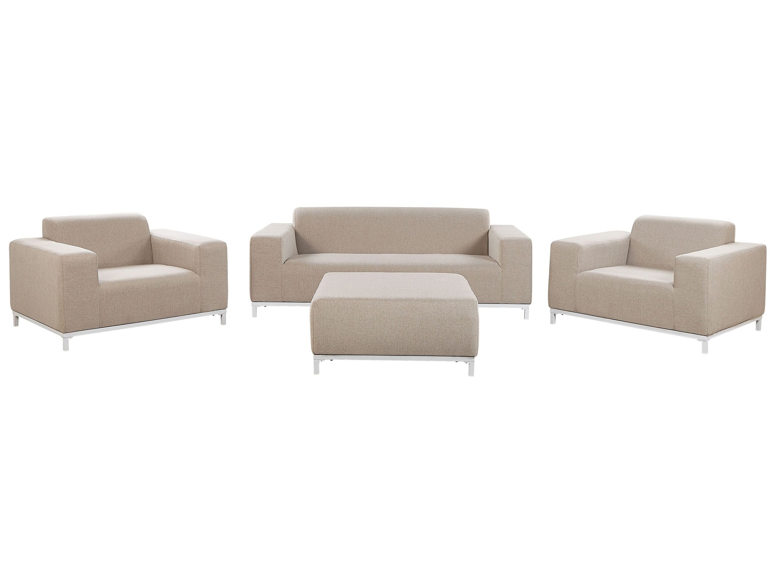 5 Seater Garden Sofa Set Beige with White ROVIGO - Gemini Interiors