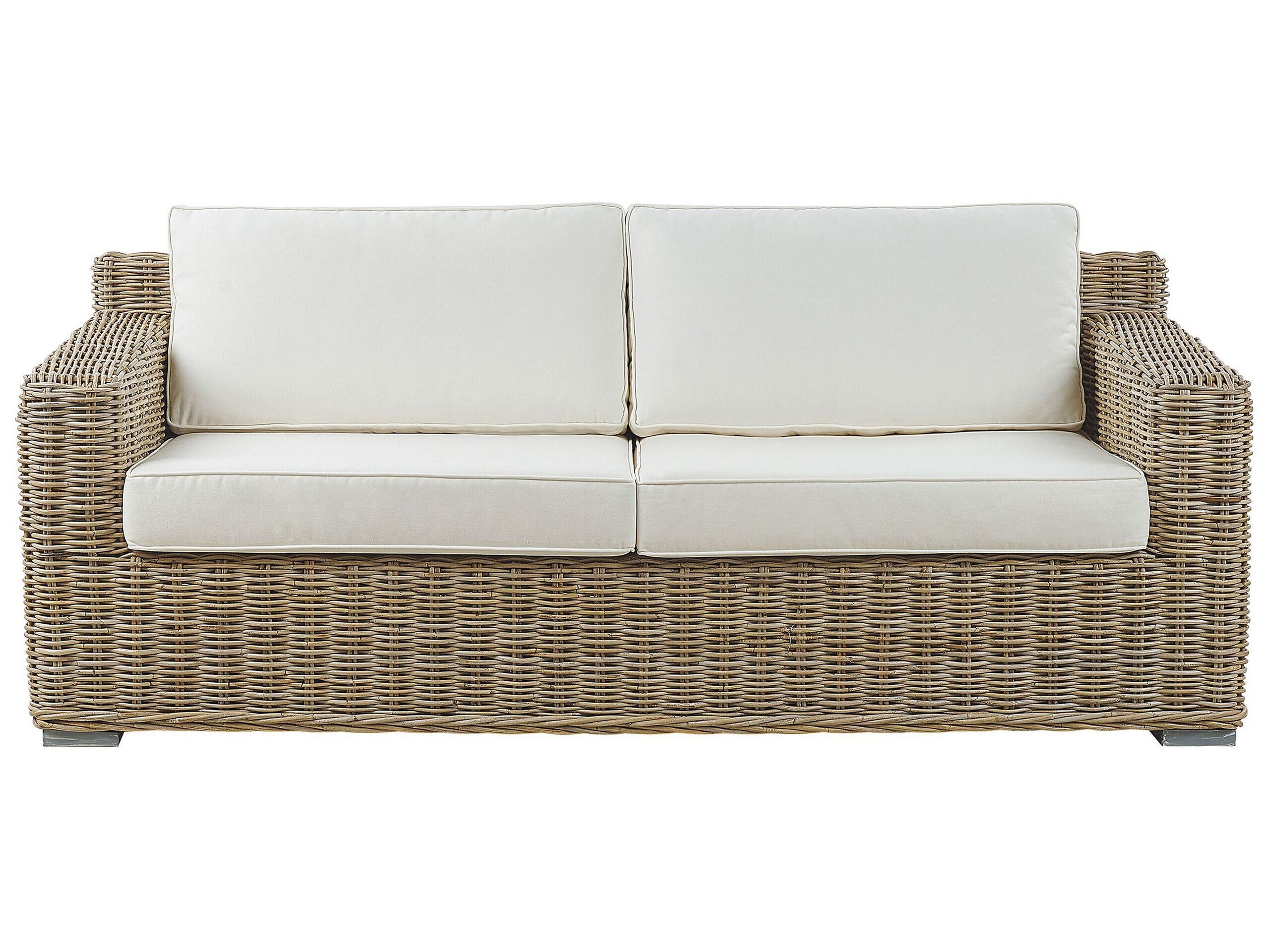 2 Seater Rattan Garden Sofa Natural ARDEA - Gemini Interiors