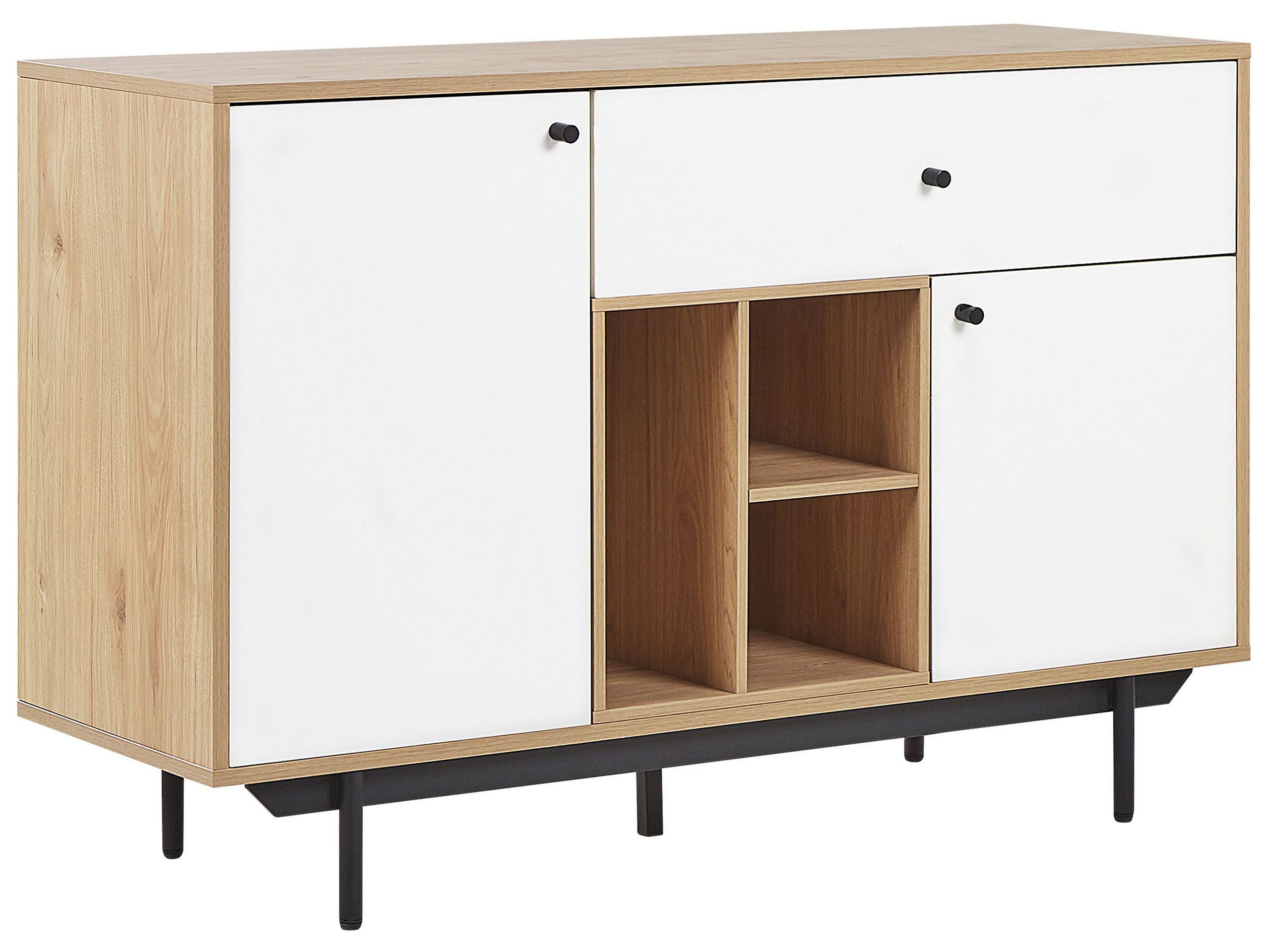 1 Drawer Sideboard Light Wood with White ITACA - Gemini Interiors