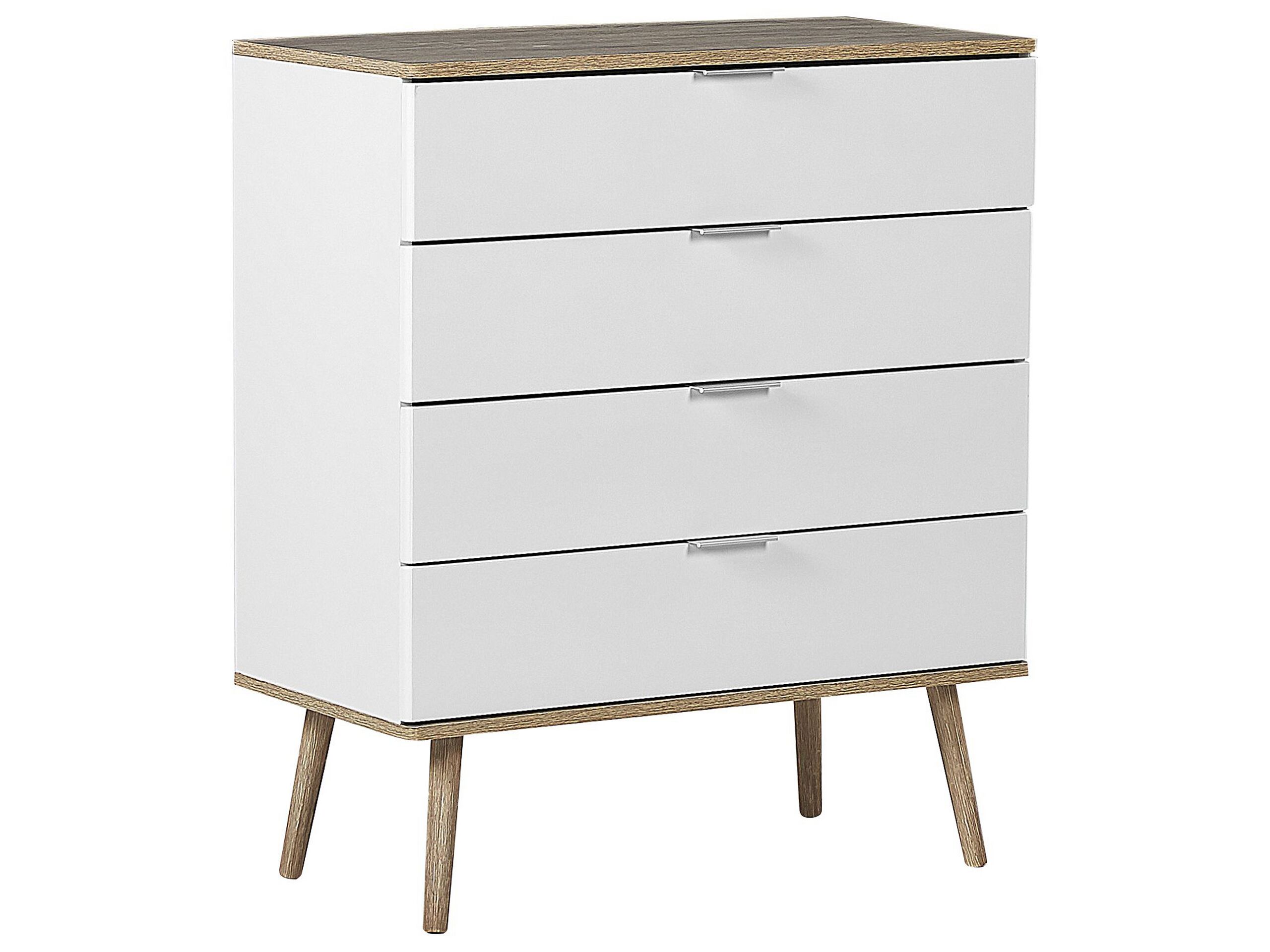 KINSTON White Chest of Drawers - Medium-sized, 4 Drawers - Gemini Interiors