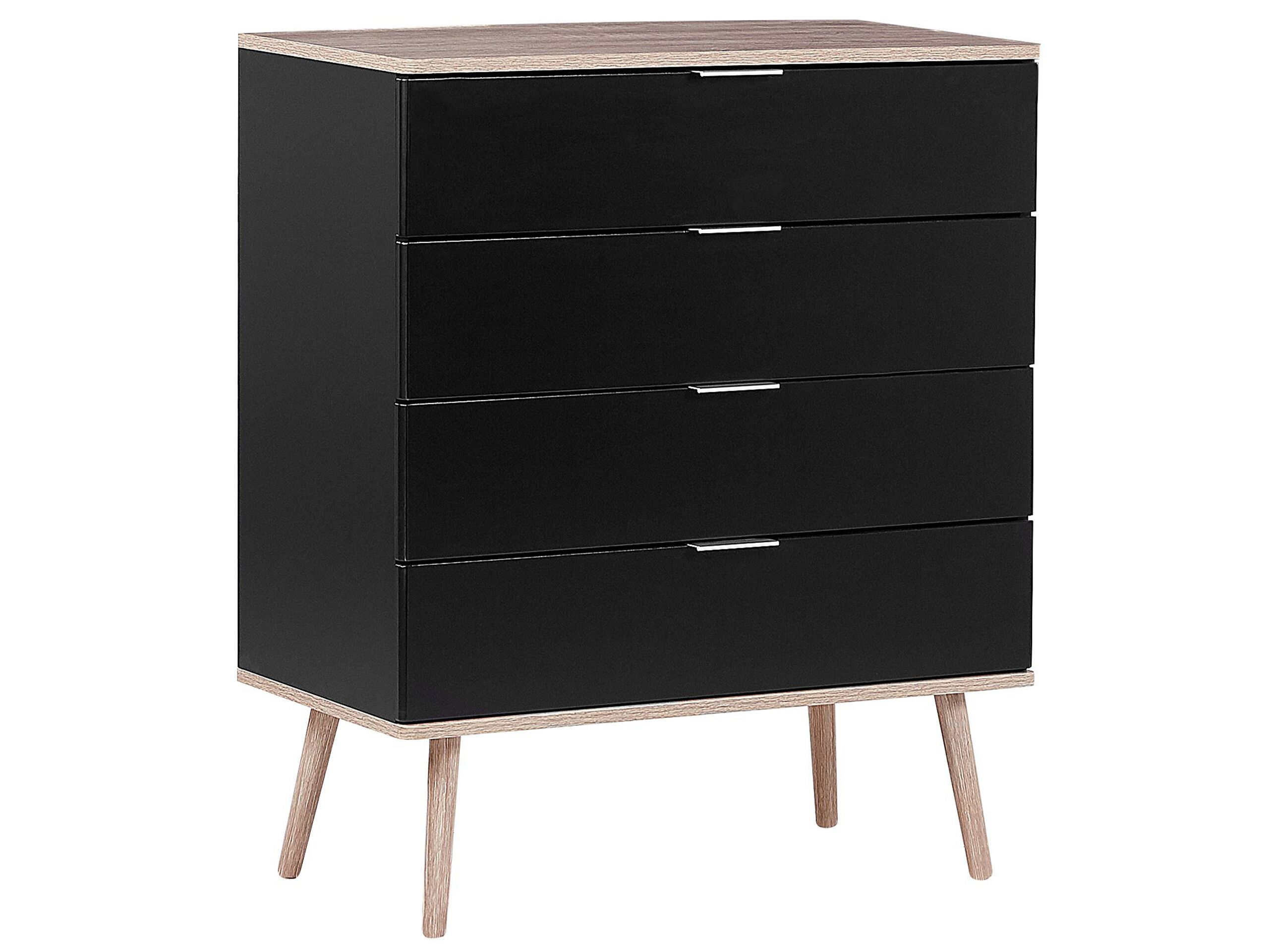 SIMPLISTIC Black Chest of Drawers - Medium-sized, 4 Drawers - Gemini Interiors
