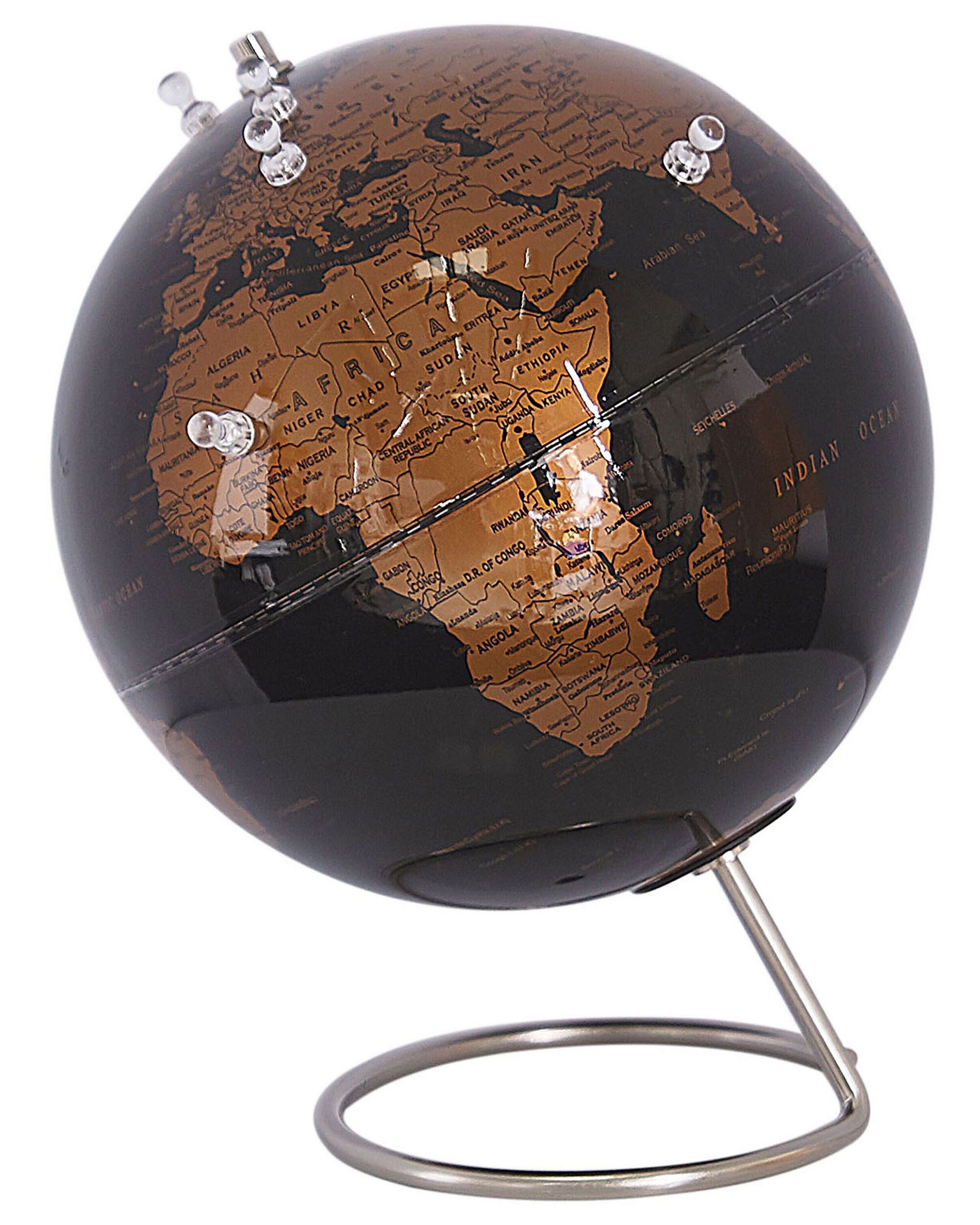 Decorative Globe with Magnets 29cm Black and Copper - Gemini Interiors