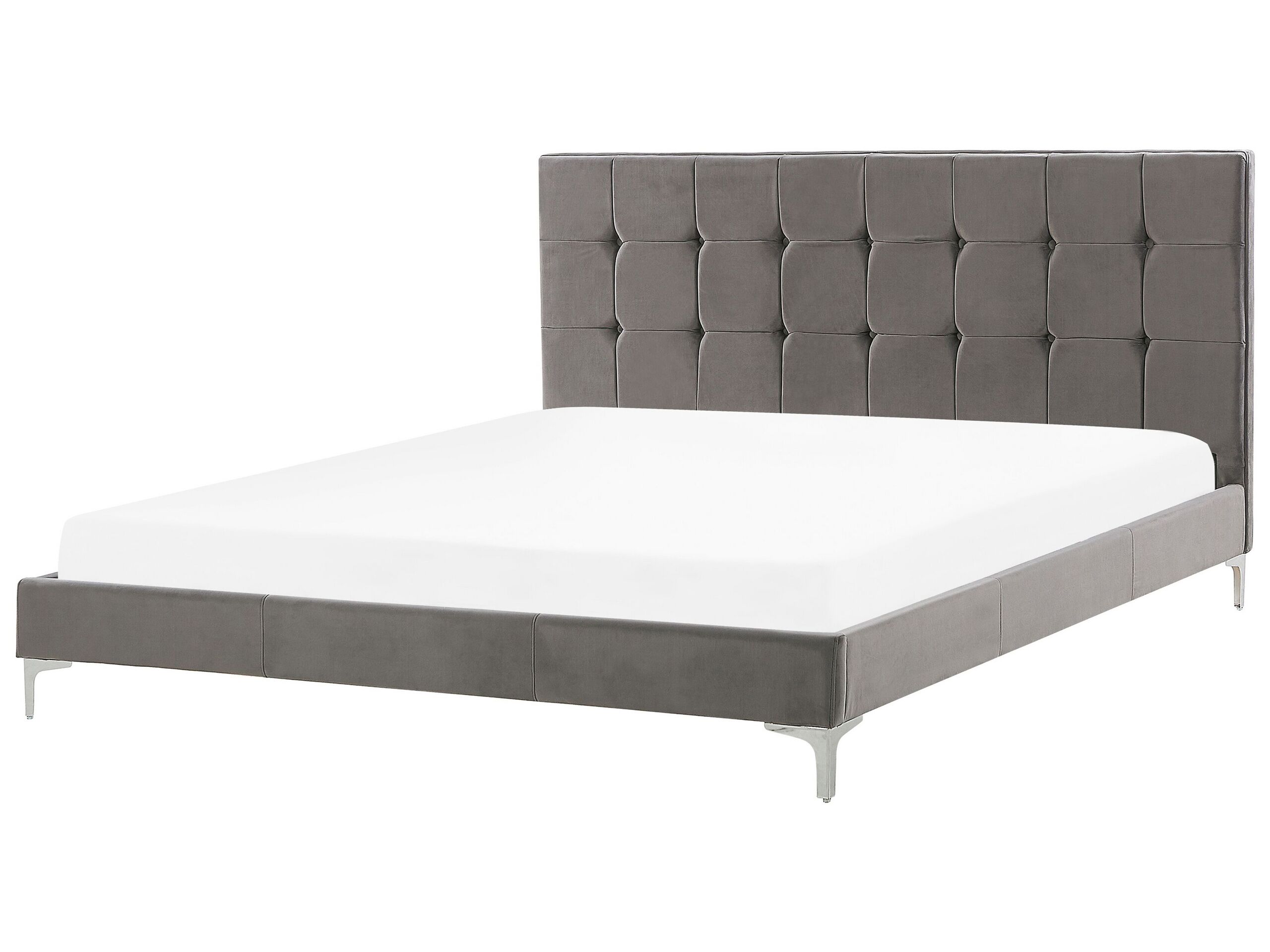 Velvet EU Super King Size Bed Grey AMBERT - Gemini Interiors