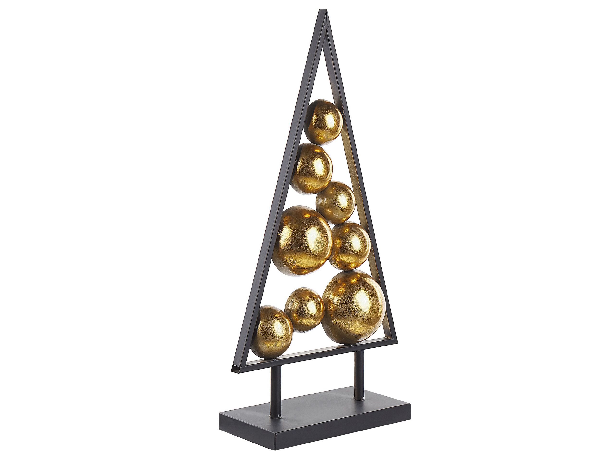 Metal Tabletop Christmas Tree Black and Gold RANUA - Gemini Interiors
