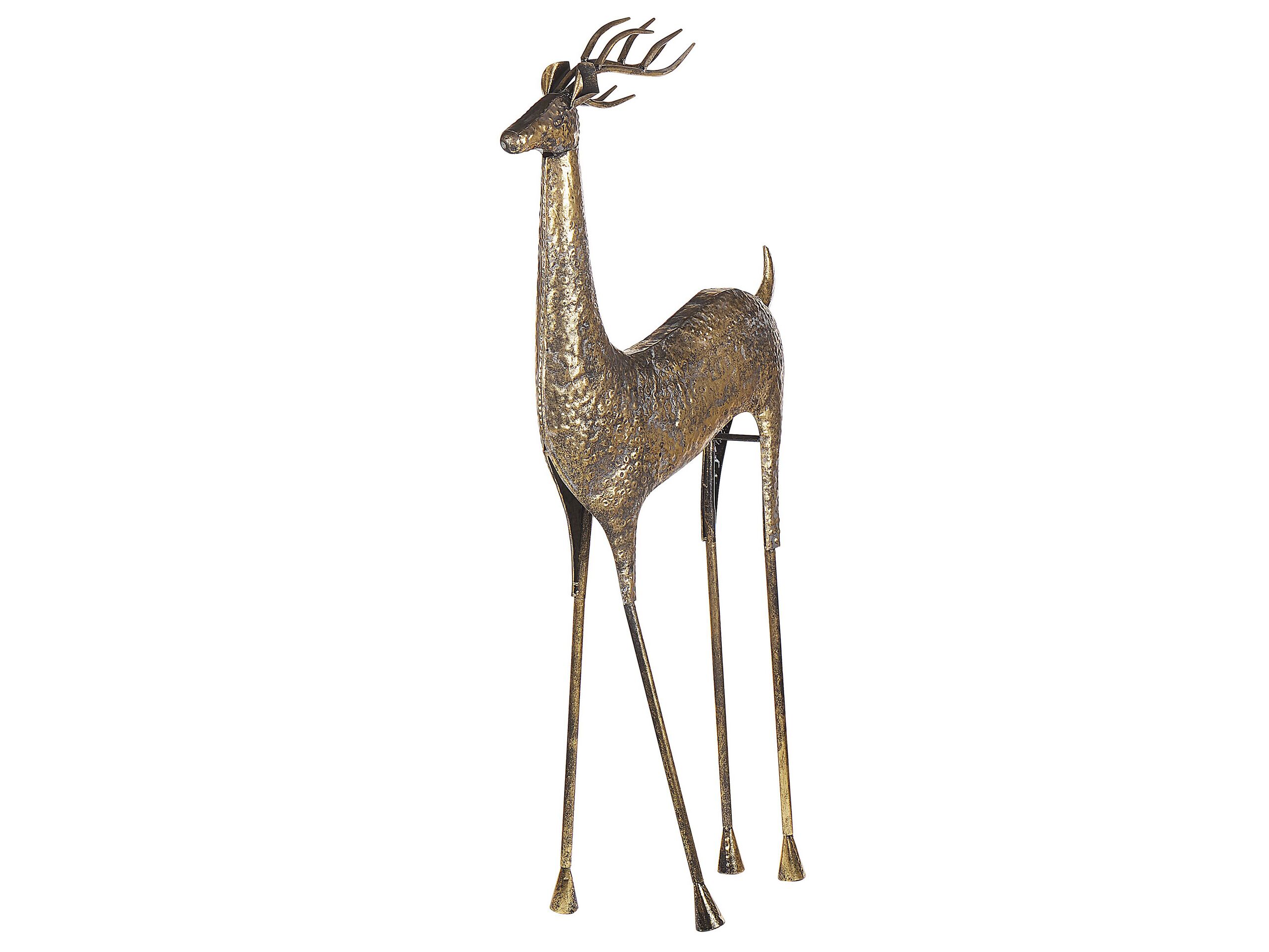 Decorative Statue Reindeer Gold PELLO - Gemini Interiors