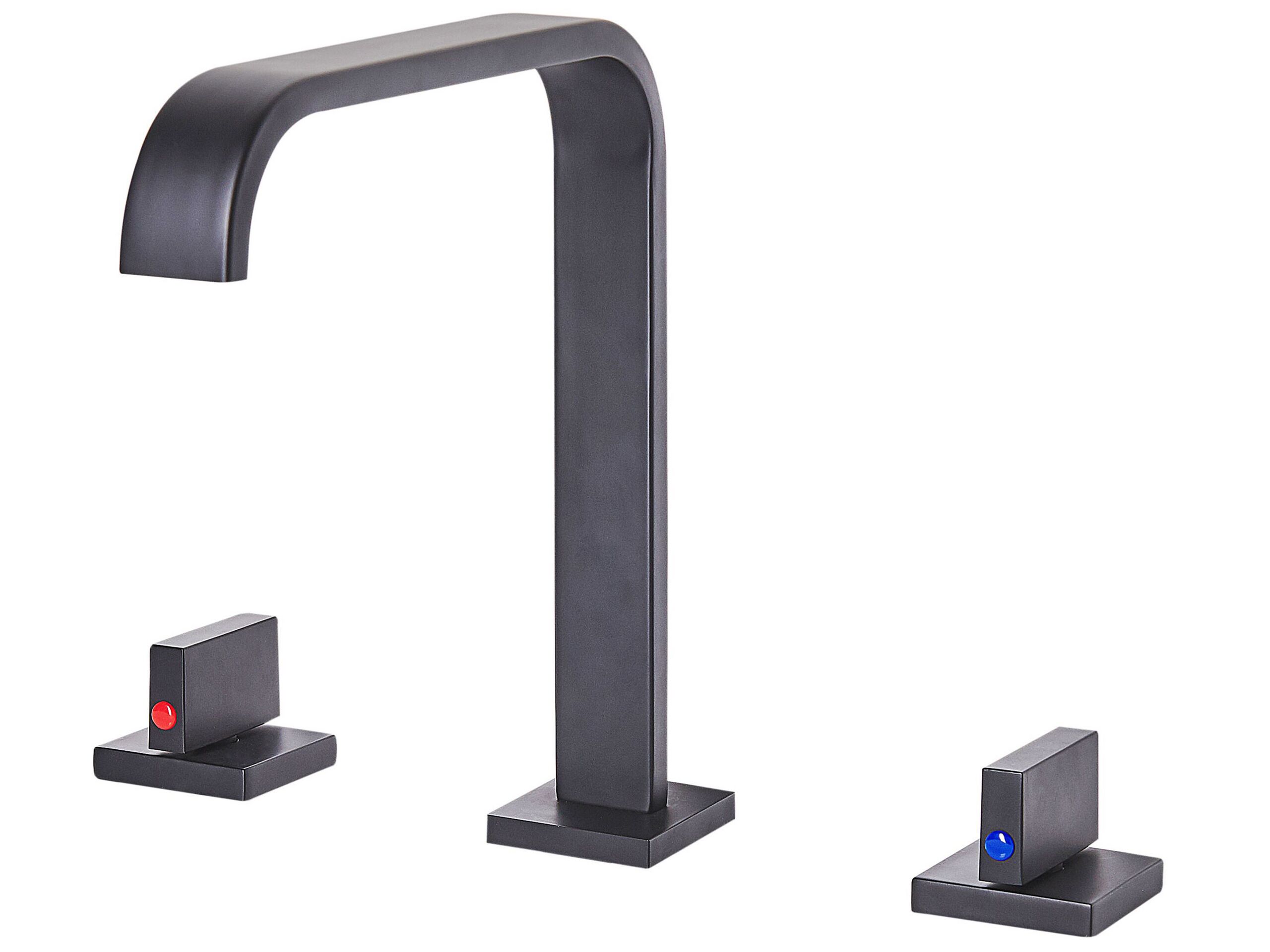 3 Hole Bathroom Basin Tap Black KAGERA - Gemini Interiors
