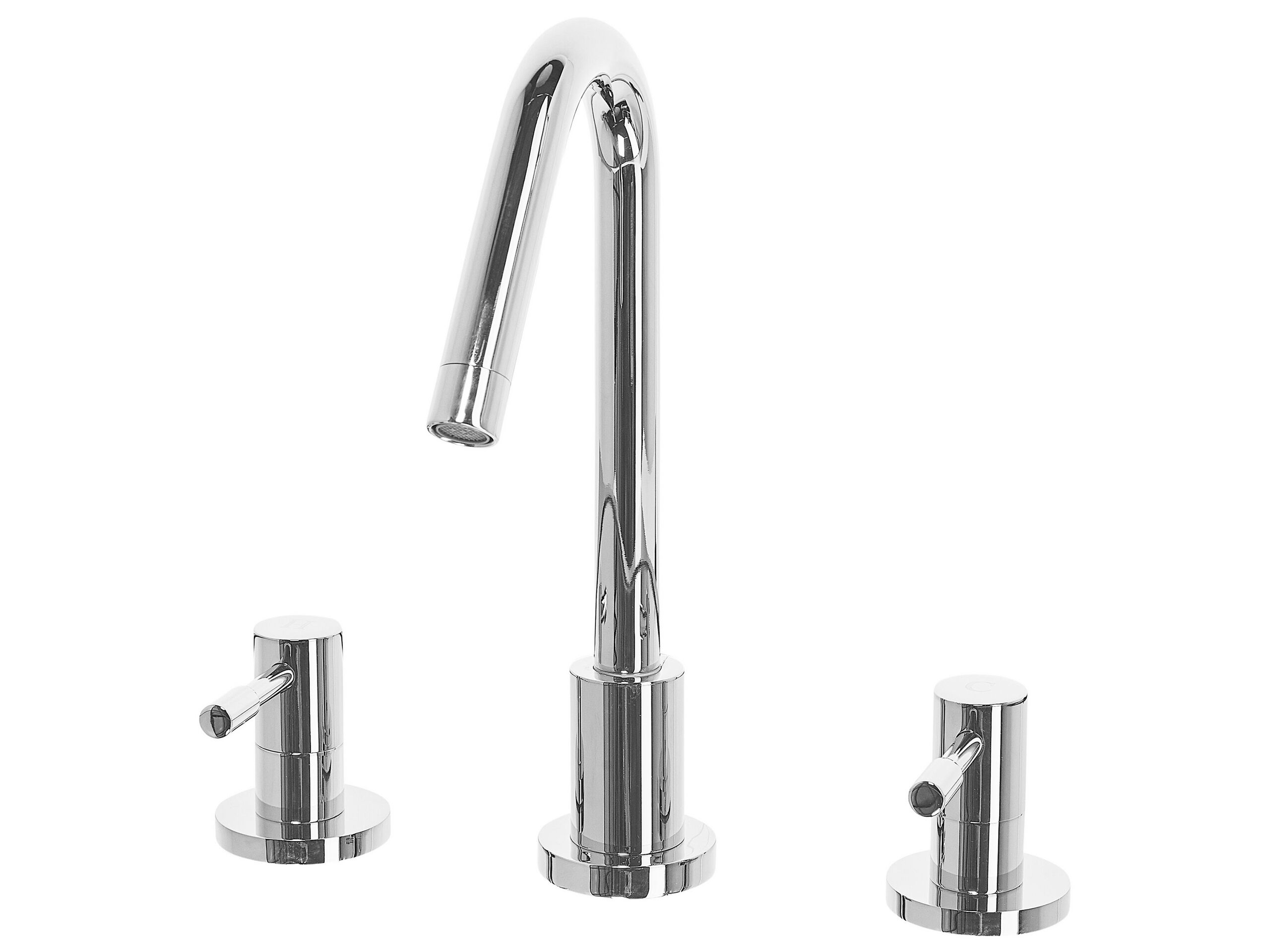 3 Hole Bathroom Basin Tap Silver KALAMBO - Gemini Interiors